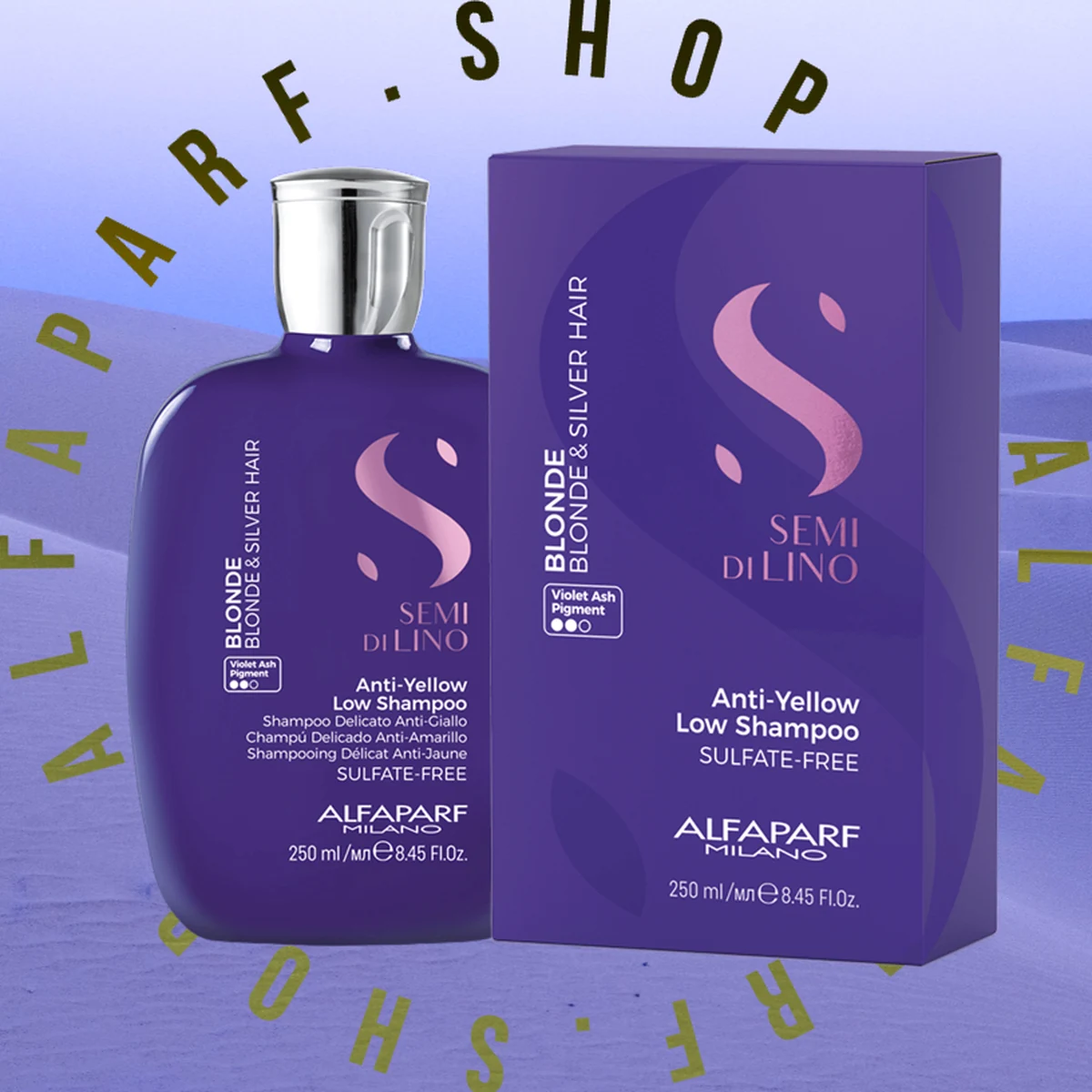 ALFAPARF MILANO Professional Шампунь тонирующий антижёлтый Anti-Yellow Low Shampoo, 250 мл