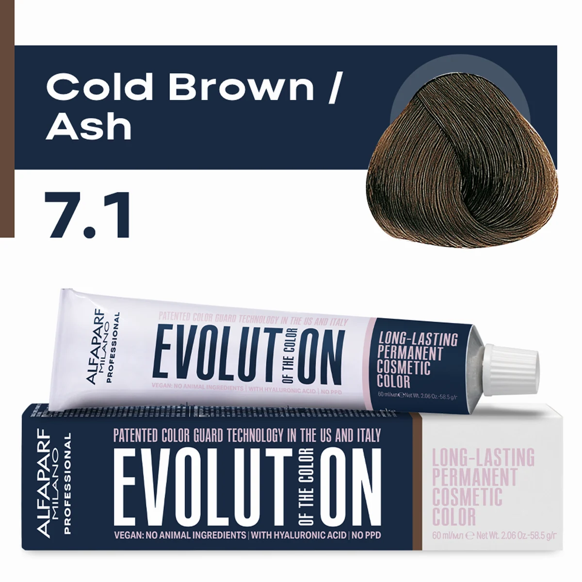 ALFAPARF MILANO Professional Крем-краска перманентная 7.1 Evolution of the Color, 60мл