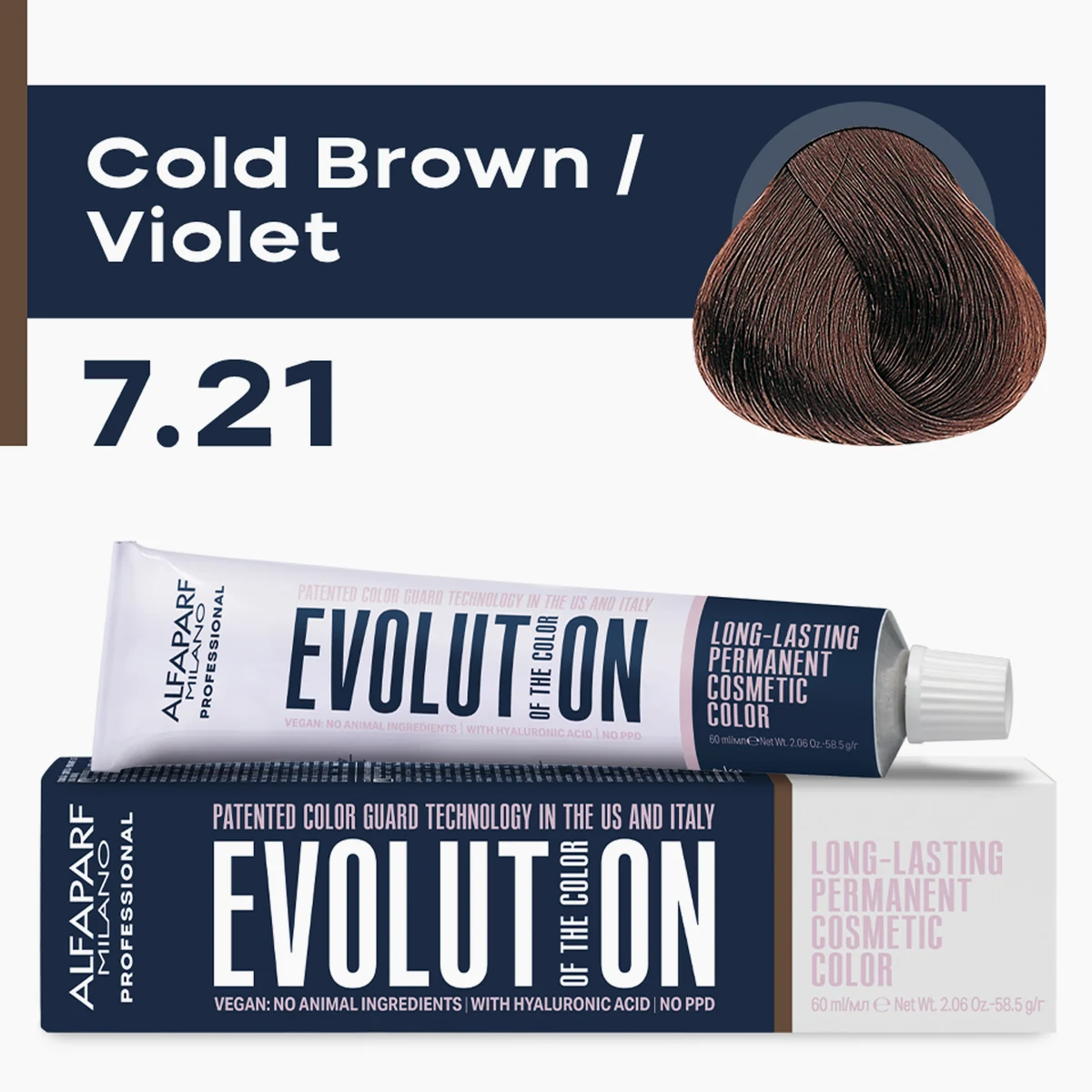 ALFAPARF MILANO Professional Крем-краска перманентная 7.21 Evolution of the Color , 60мл
