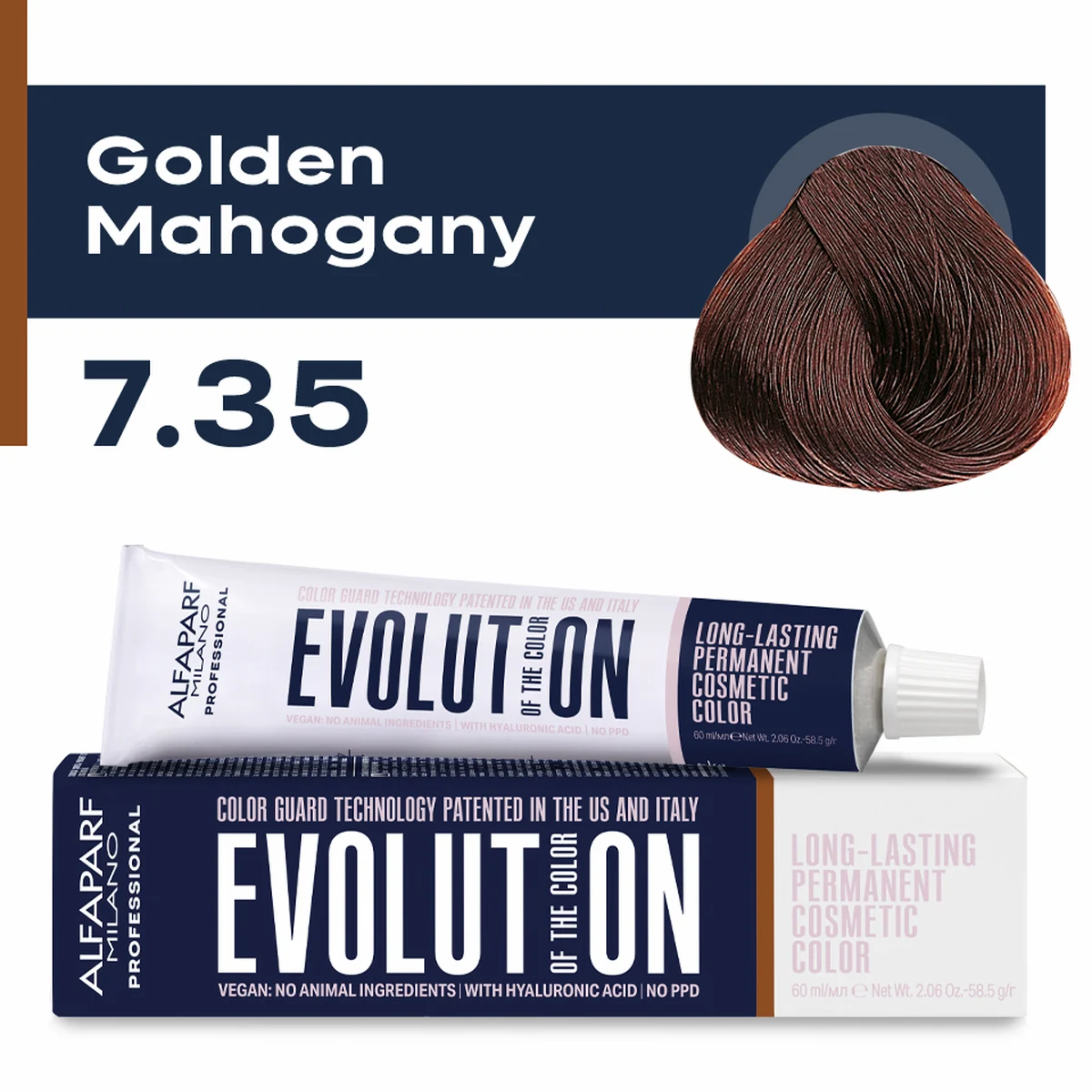 ALFAPARF MILANO Professional Крем-краска перманентная 7.35 Evolution of the Color , 60мл