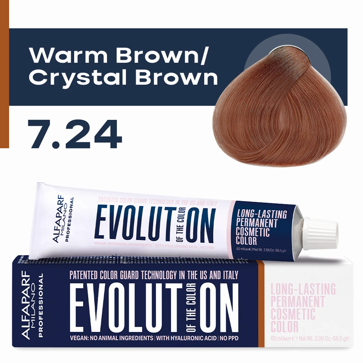ALFAPARF MILANO Professional Крем-краска перманентная 7.24 Evolution of the Color , 60мл