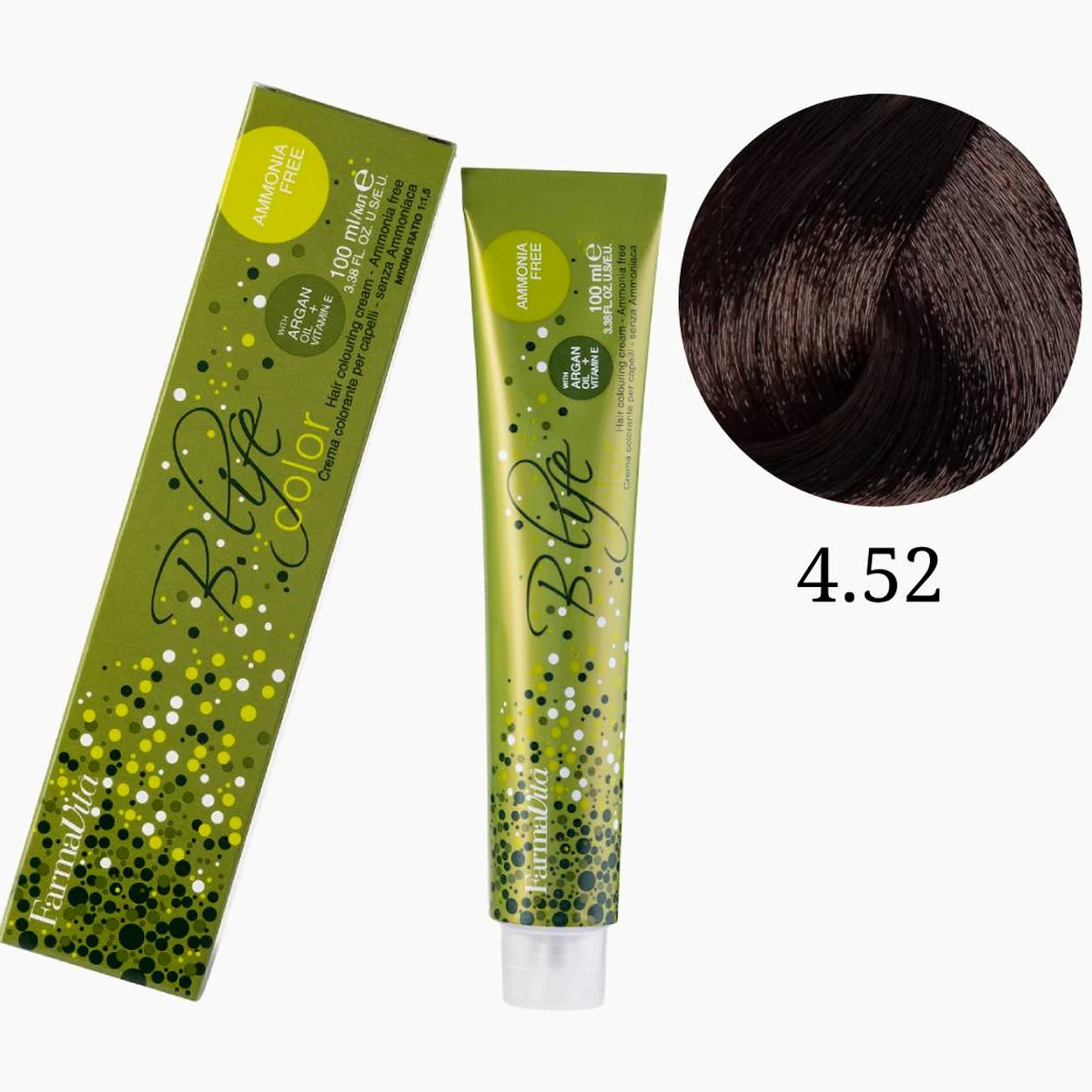 Farmavita FarmaVita, Краска для волос Bio Life Color 4.52 Каштановый махагоновый ирис, 100мл