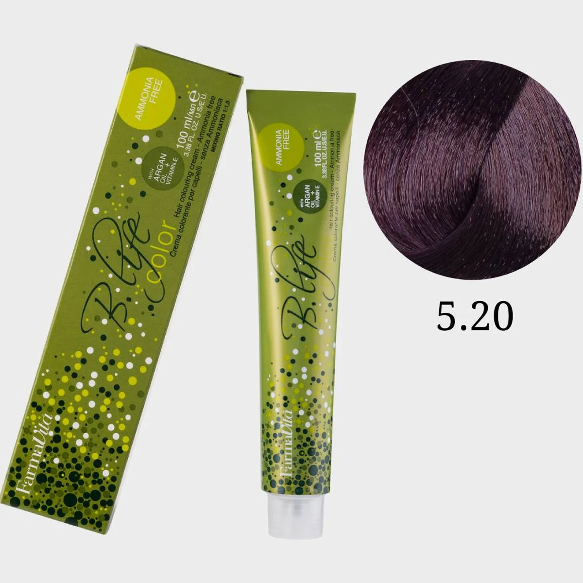 Farmavita FarmaVita, Краска для волос Bio Life Color 5.20 Светло-каштановый ирис, 100мл