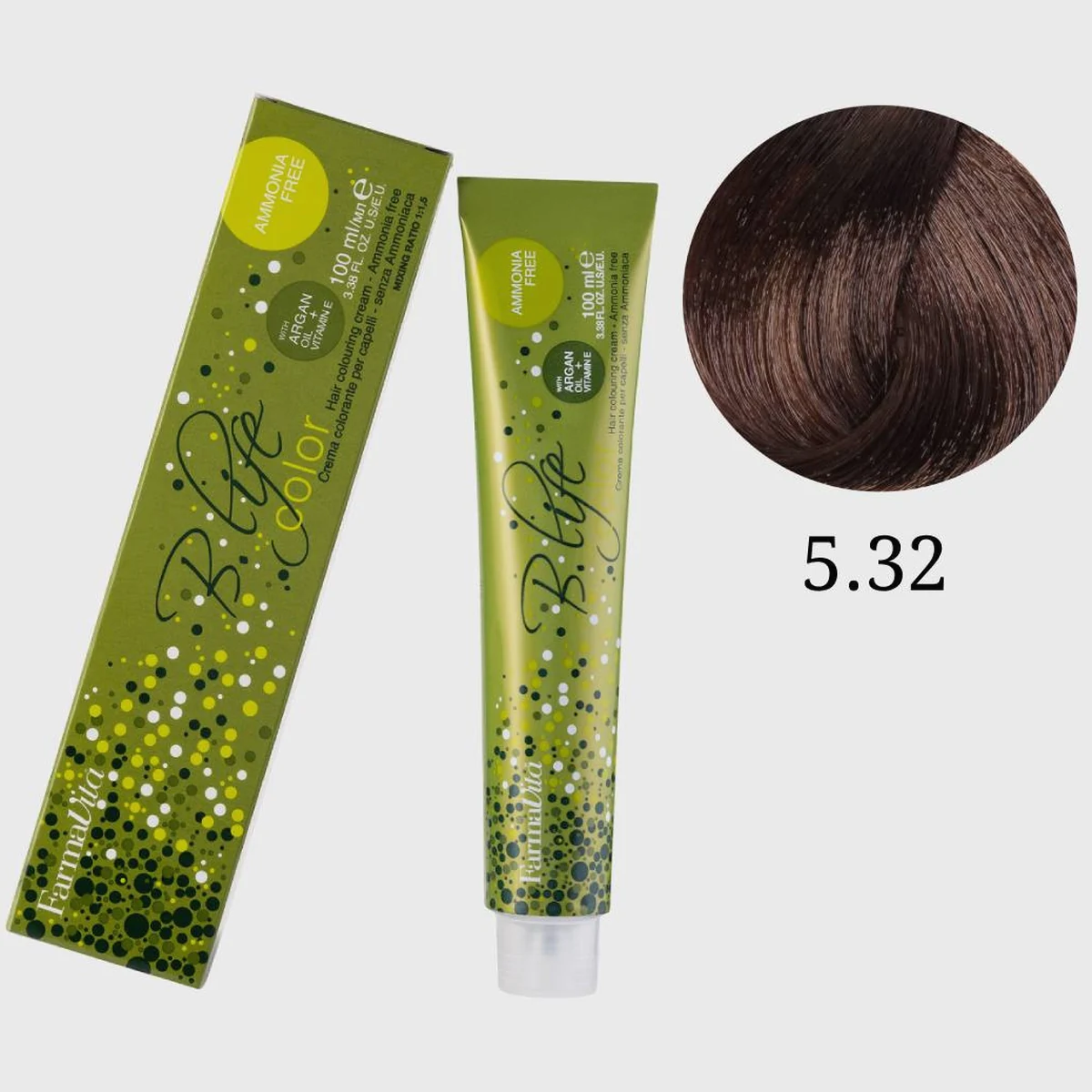 Farmavita FarmaVita, Краска для волос Bio Life Color 5.32 Светло-каштановый золотисто-перламутровый, 100мл