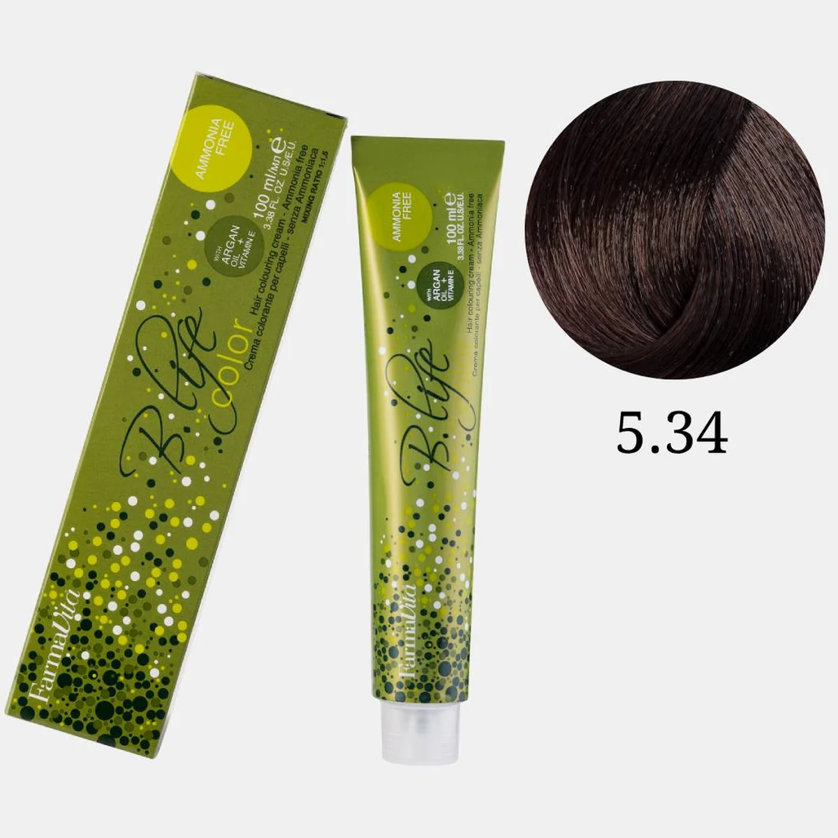 Farmavita FarmaVita, Краска для волос Bio Life Color 5.34 Светло-каштановый золотисто-медный, 100мл