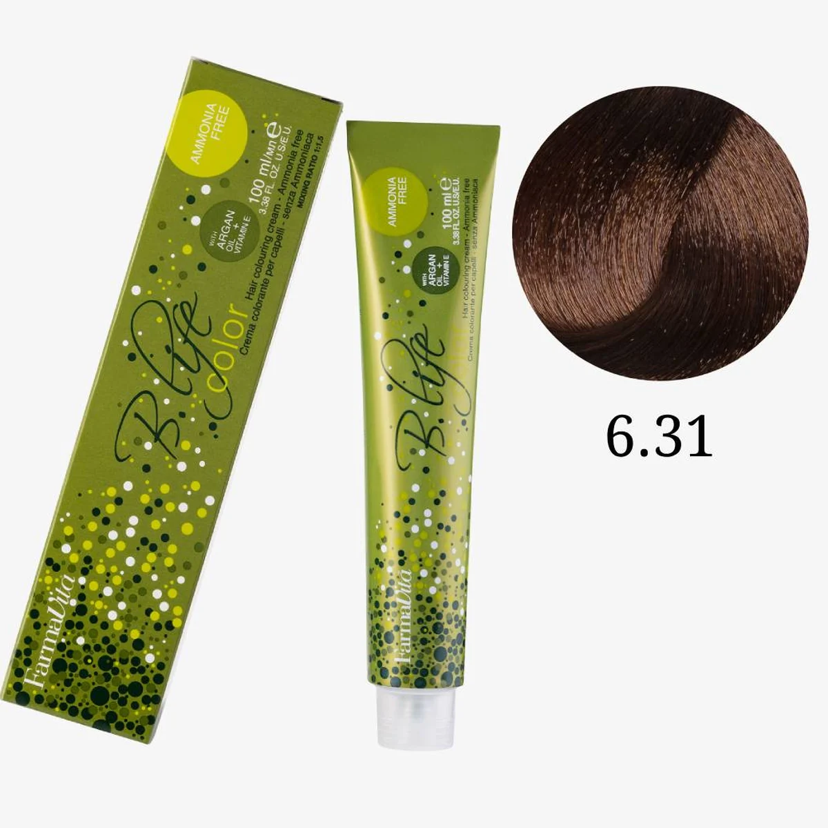 Farmavita FarmaVita, Краска для волос Bio Life Color 6.31 Темный блондин золотисто-коричневый, 100мл