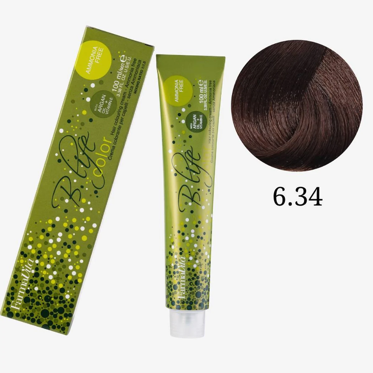Farmavita FarmaVita, Краска для волос Bio Life Color 6.34 Темный блондин золотисто-медный, 100мл