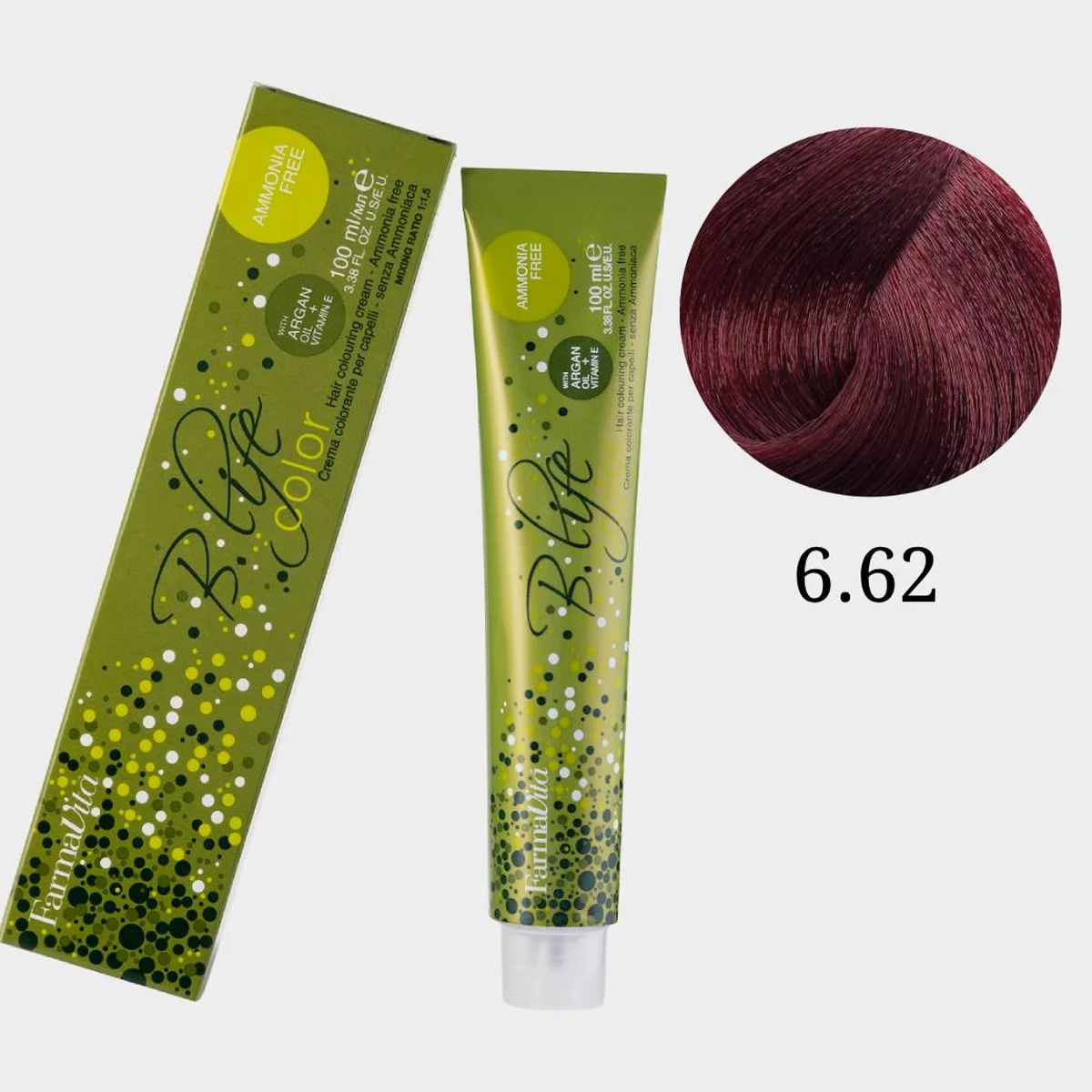 Farmavita FarmaVita, Краска для волос Bio Life Color 6.62 Темный блондин фиолетово-красный, 100мл