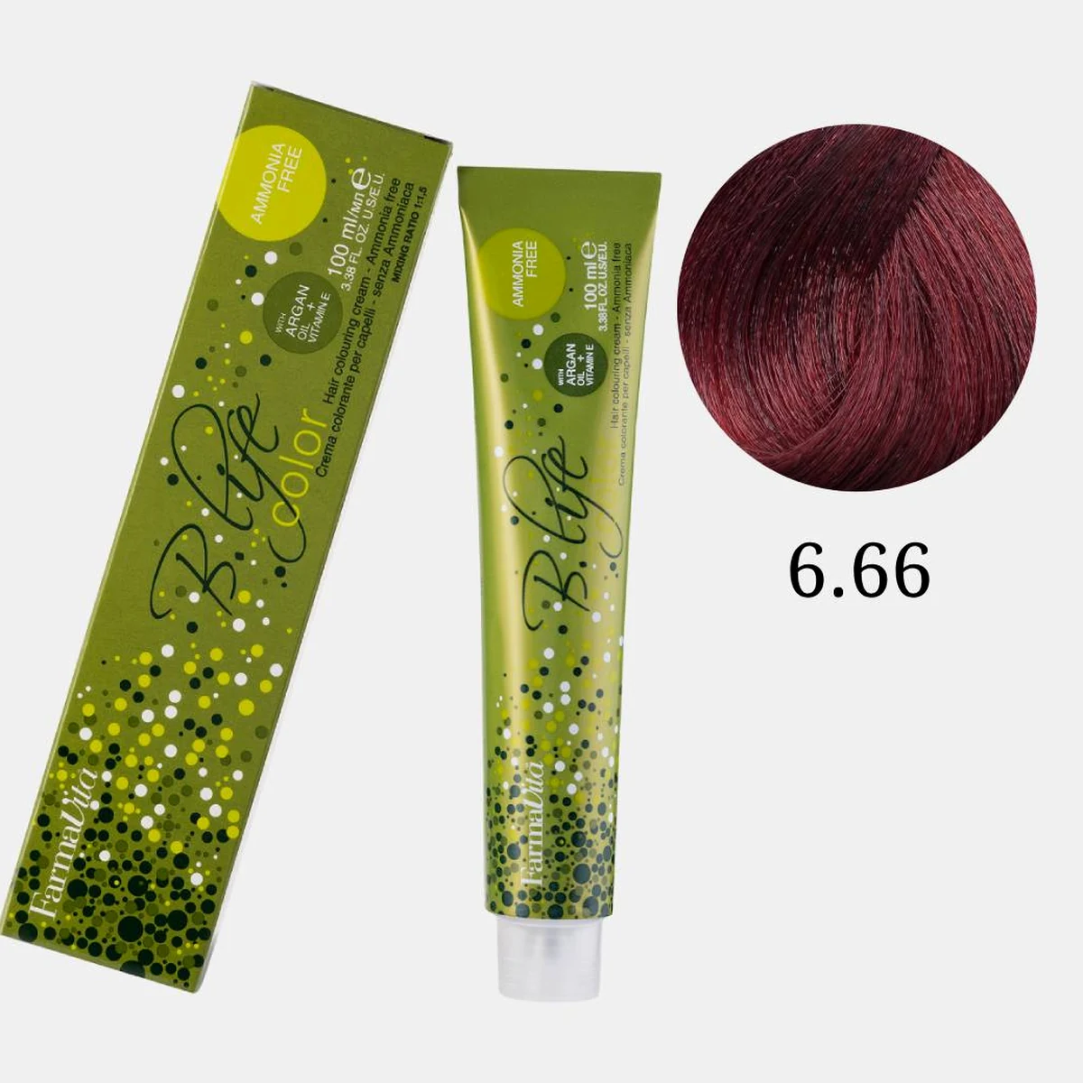 Farmavita FarmaVita, Краска для волос Bio Life Color 6.66 Темный блондин насыщенно красный, 100мл