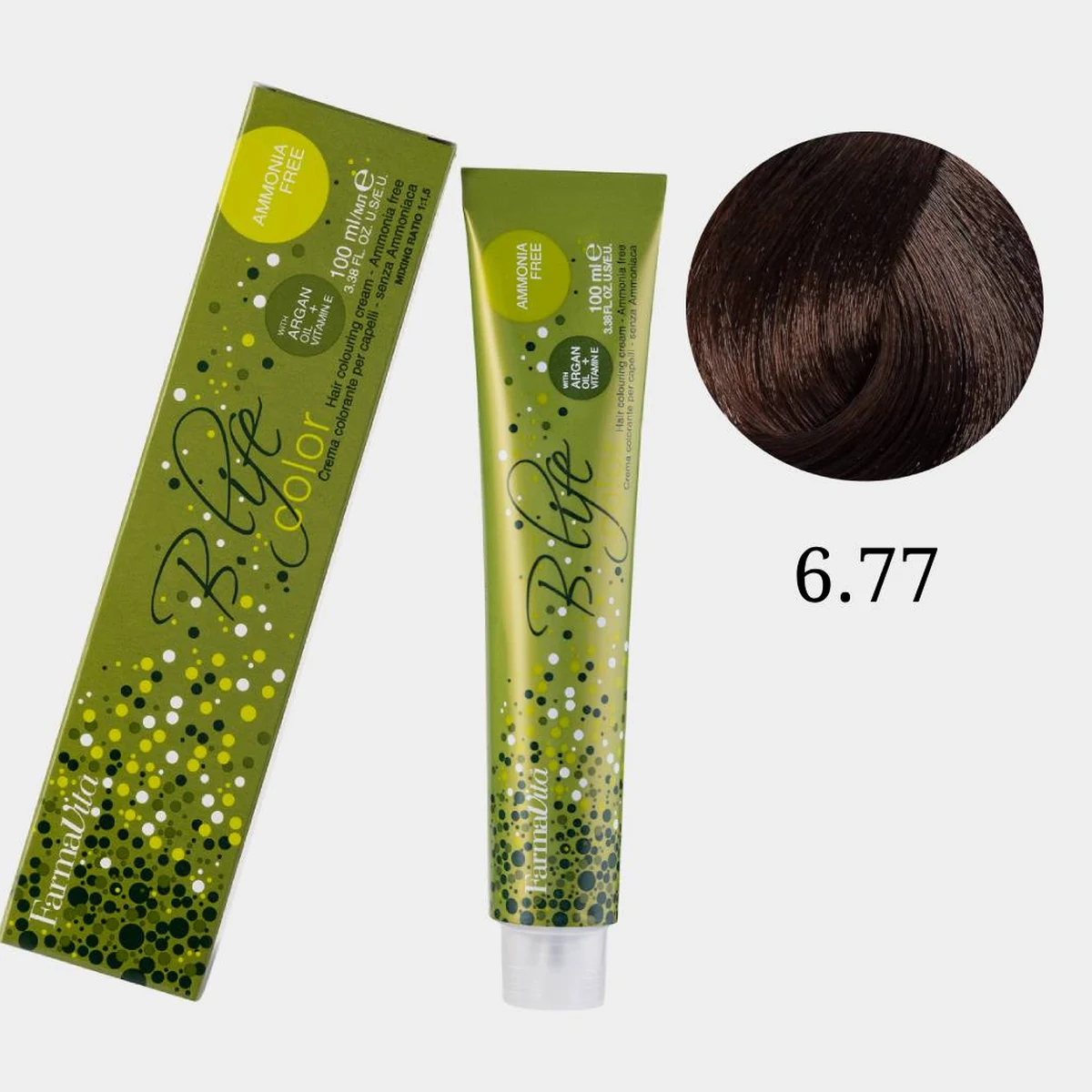 Farmavita FarmaVita, Краска для волос Bio Life Color 6.77 Светлый интенсивный коричневый кашемир, 100мл