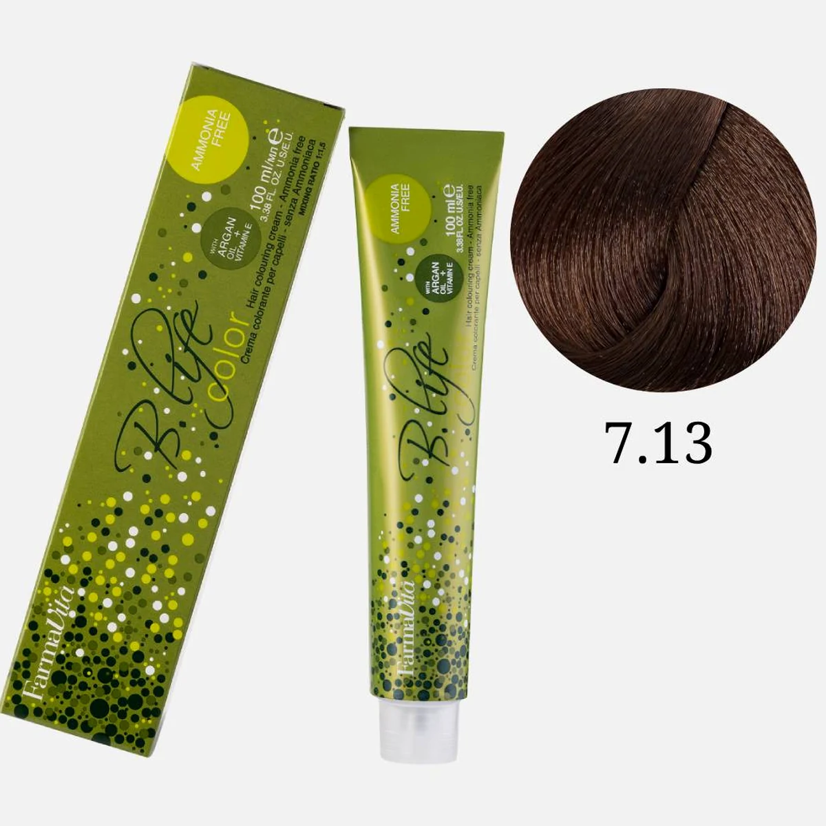 Farmavita FarmaVita, Краска для волос Bio Life Color 7.13 Блондин пепельно-золотистый, 100мл