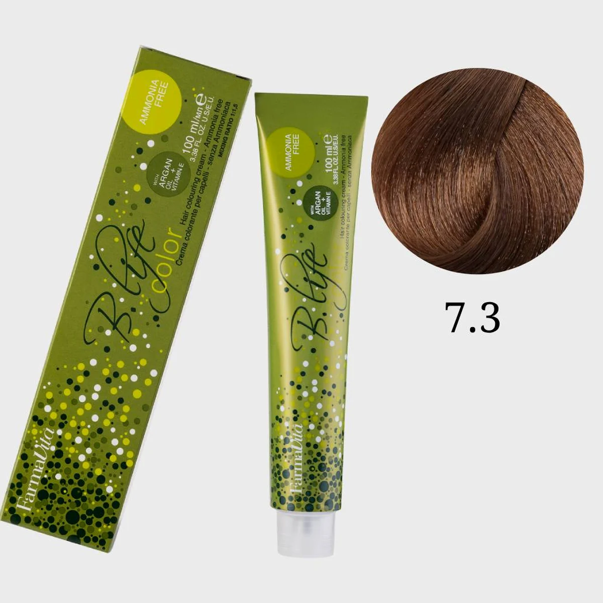 Farmavita FarmaVita, Краска для волос Bio Life Color 7.3 Блондин золотистый, 100мл
