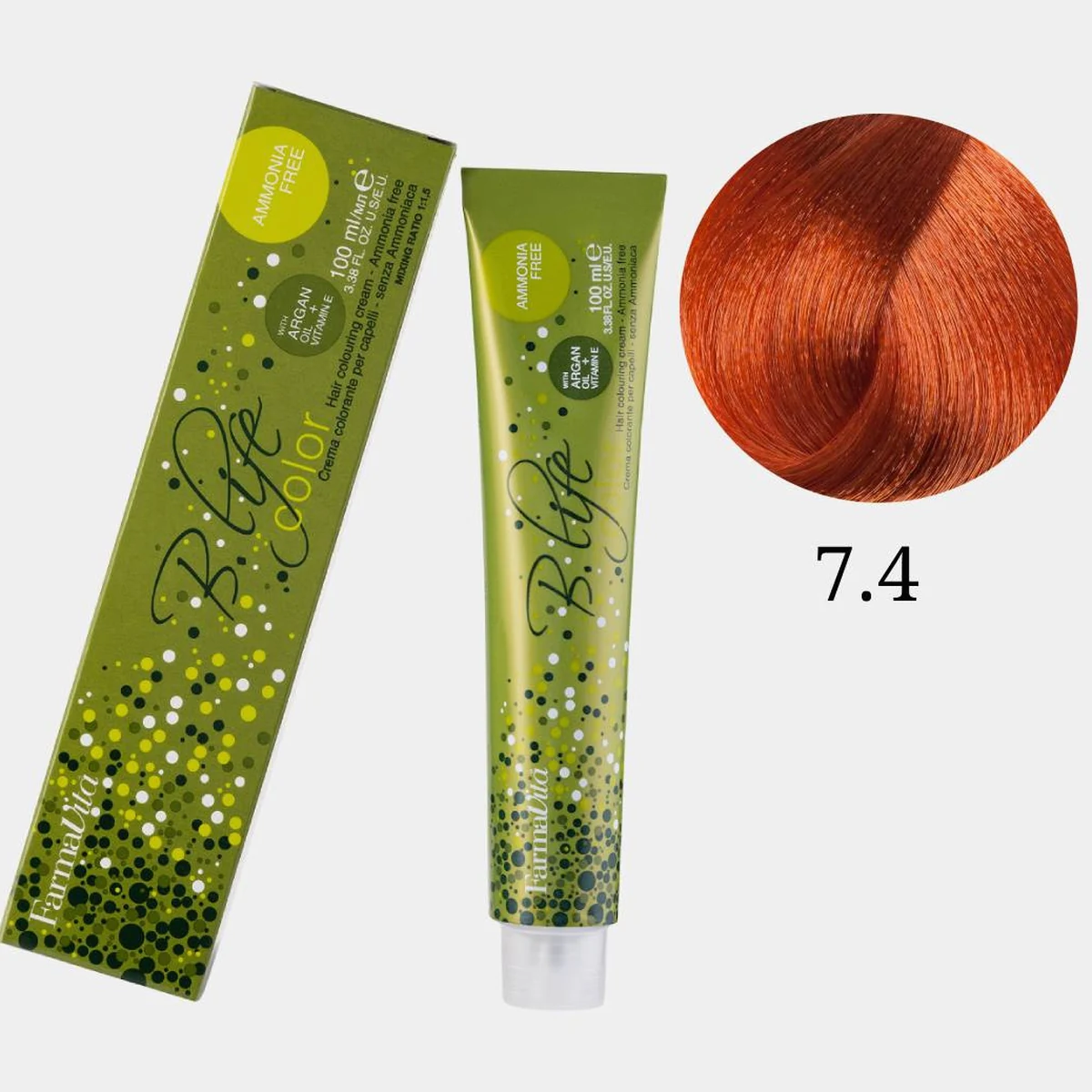 Farmavita FarmaVita, Краска для волос Bio Life Color 7.4 Блондин медный, 100мл