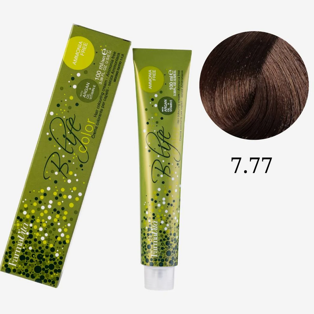 Farmavita FarmaVita, Краска для волос Bio Life Color 7.77 Очень светлый интенсивно коричневый кашемир, 100мл