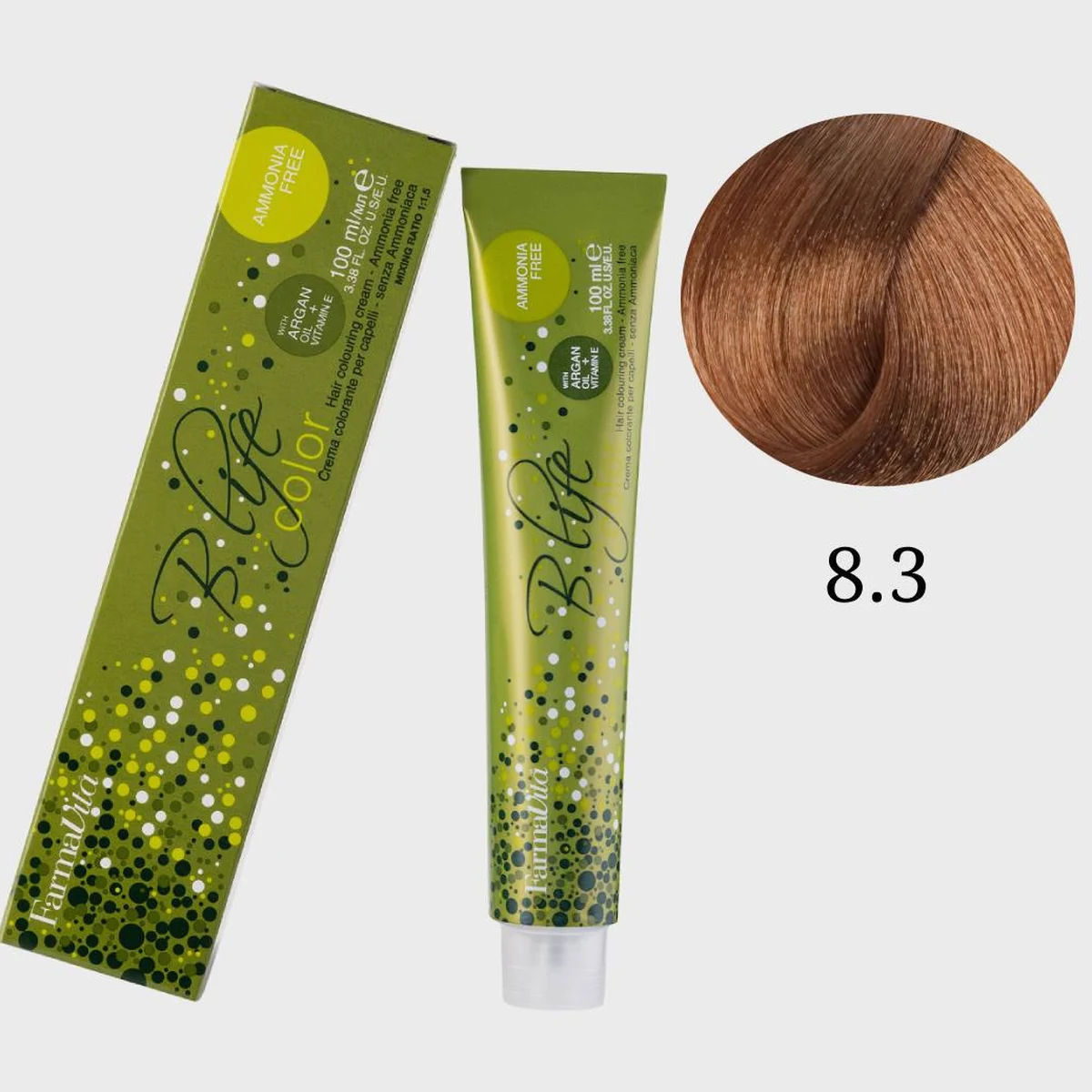 Farmavita FarmaVita, Краска для волос Bio Life Color 8.3 Светлый блондин золотистый, 100мл