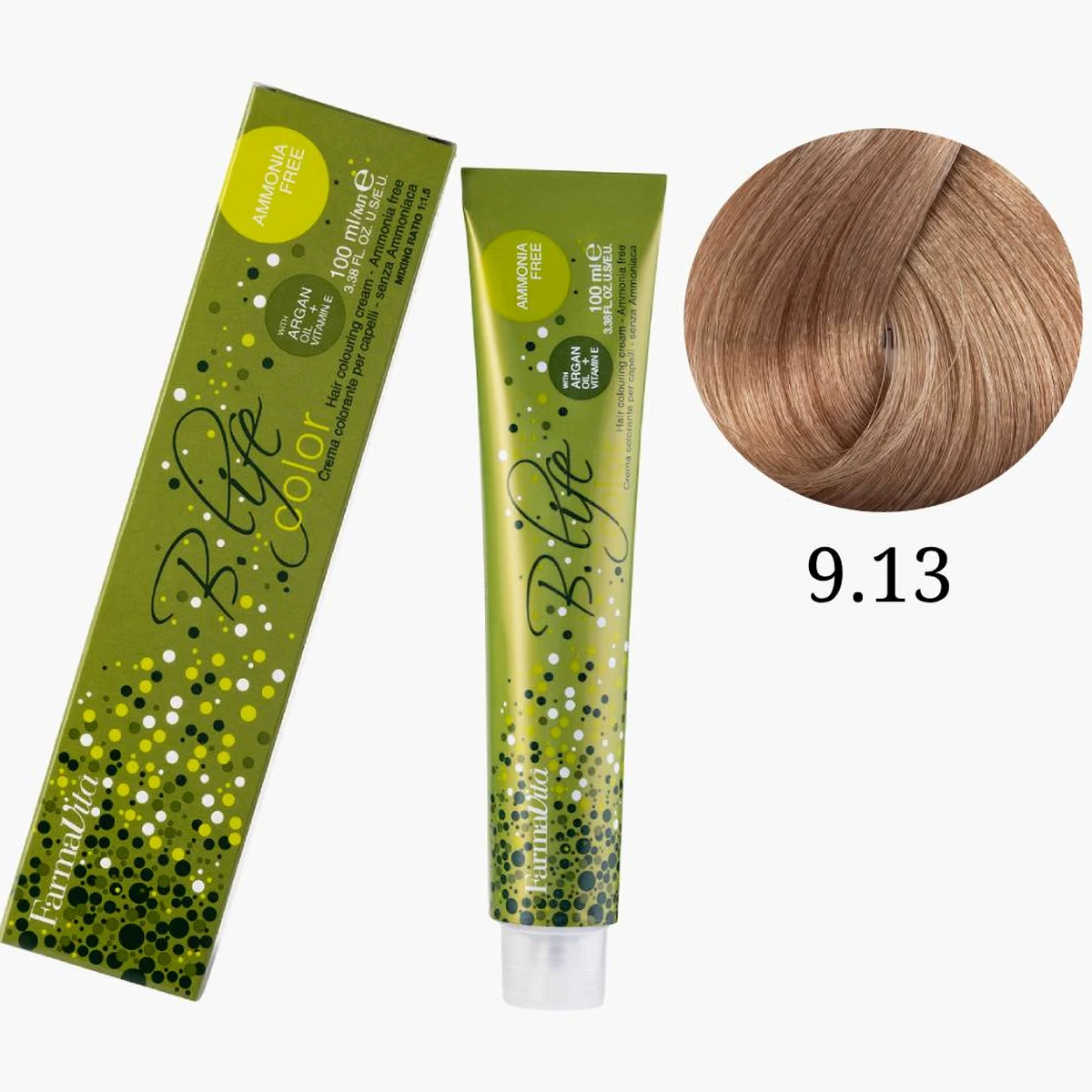 Farmavita FarmaVita, Краска для волос Bio Life Color 9.13 Светлый блондин пепельно-золотистый, 100мл