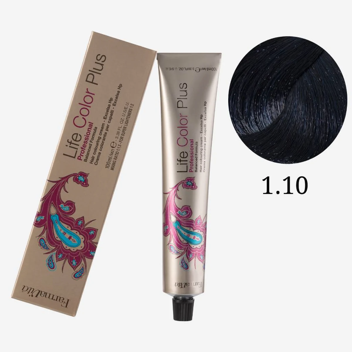 Farmavita FarmaVita, Краска для волос Life Color Plus 1.10 Сине-черный, 100 мл