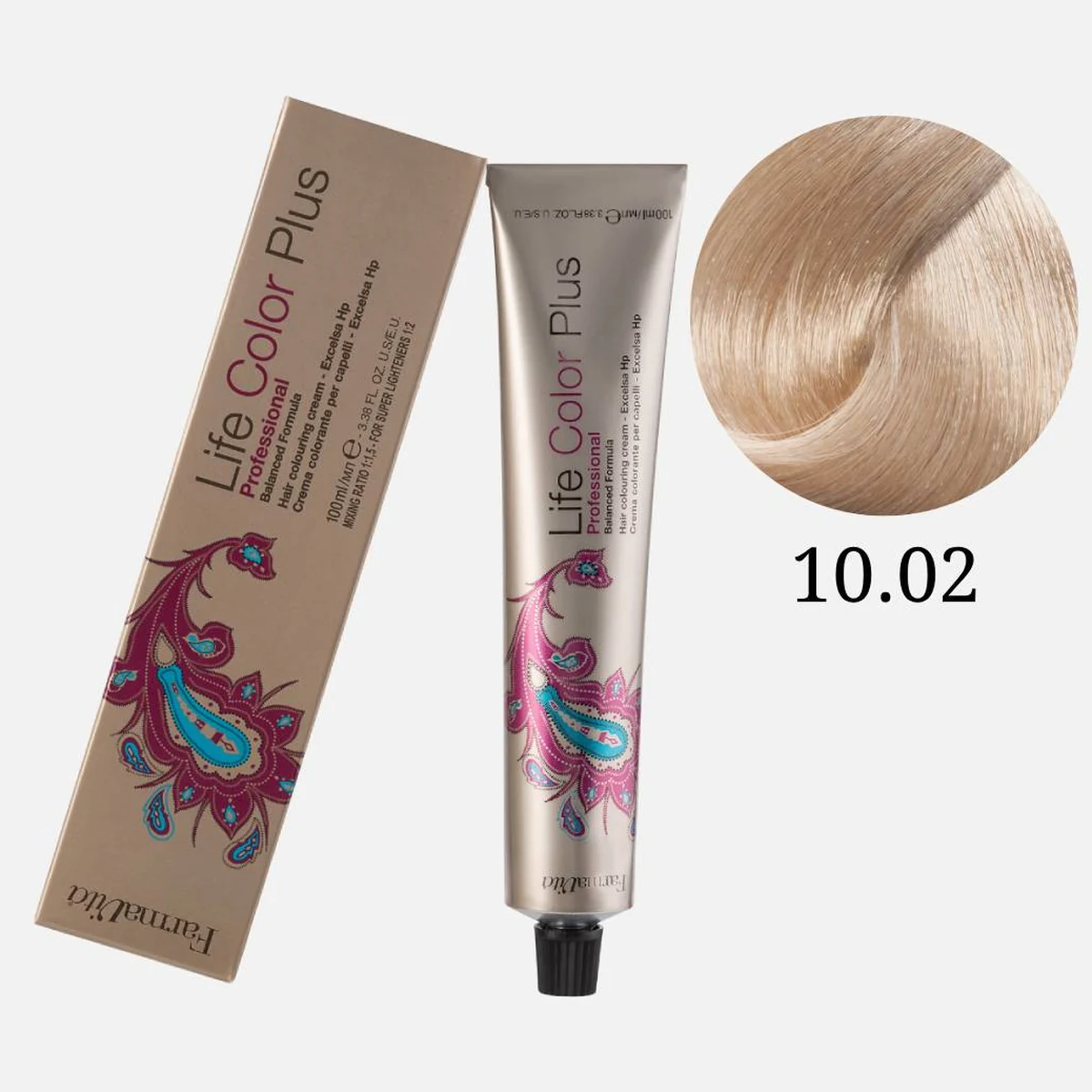 Farmavita FarmaVita, Краска для волос Life Color Plus 10.02 Платиновый блондин жемчужный, 100 мл