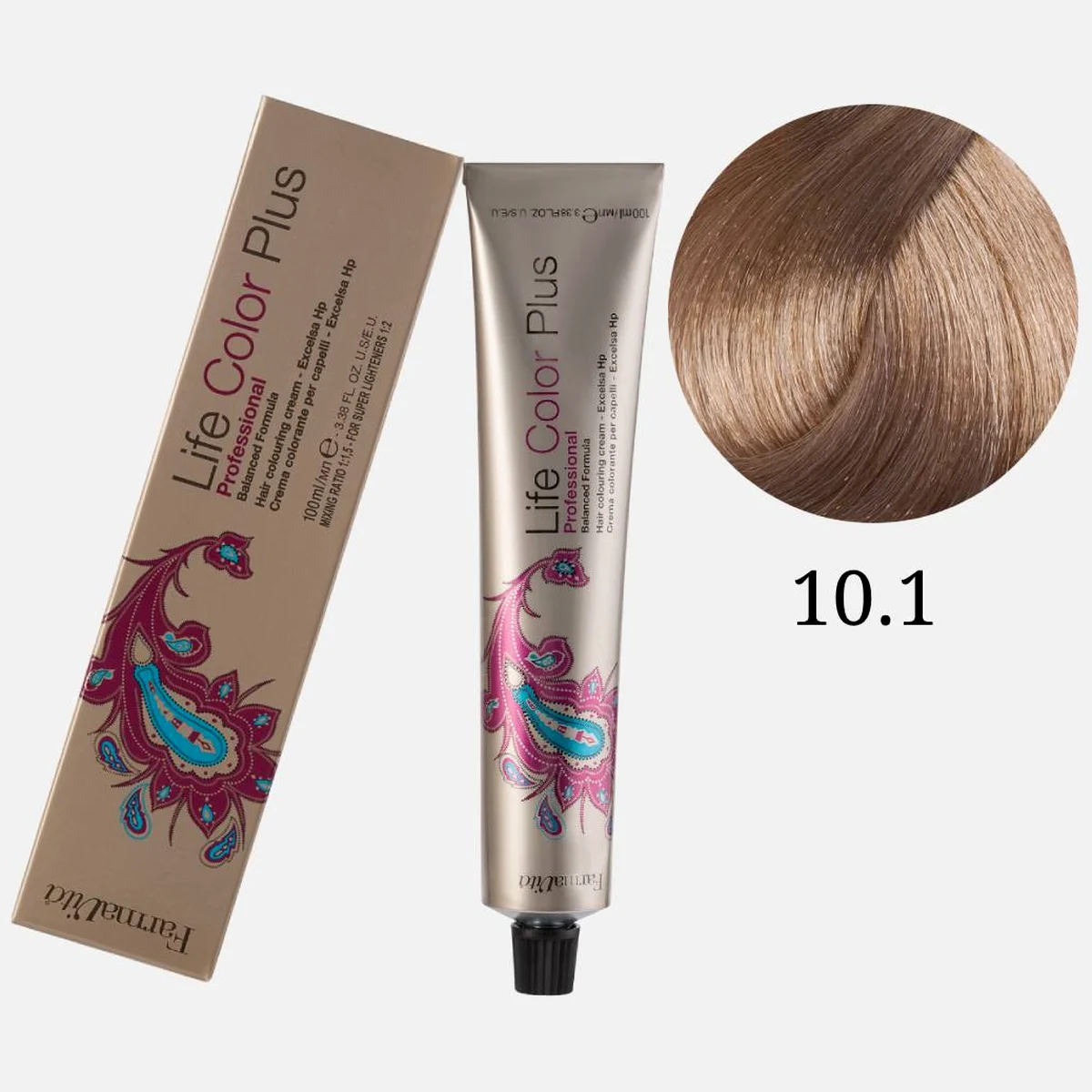 Farmavita FarmaVita, Краска для волос Life Color Plus 10.1 Платиновый блондин пепельный, 100 мл