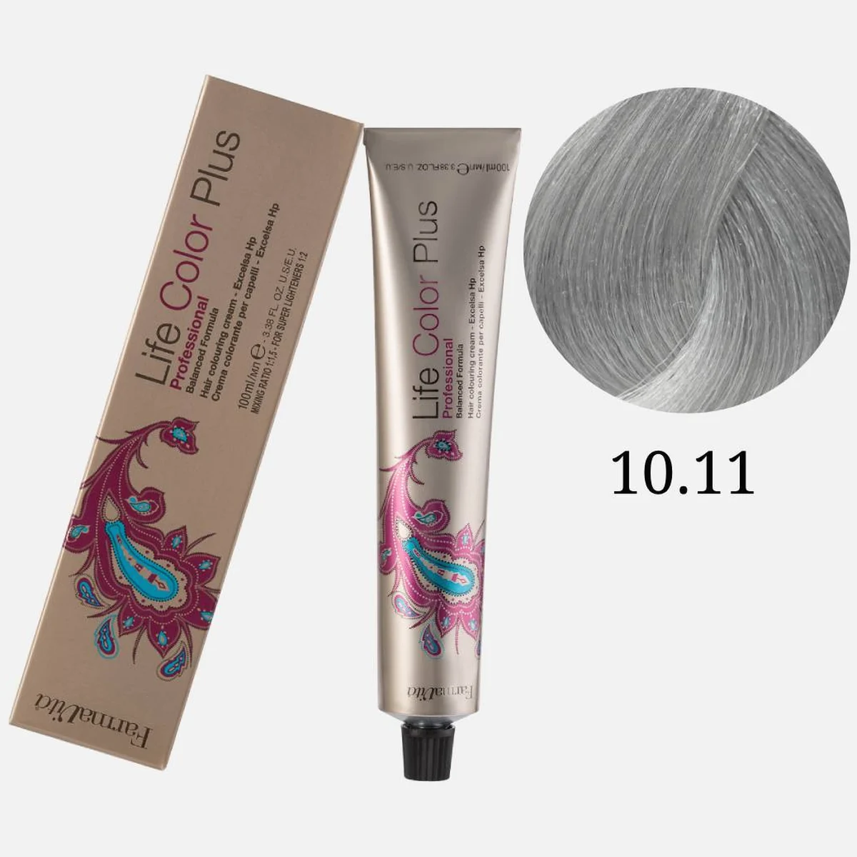 Farmavita FarmaVita, Краска для волос Life Color Plus 10.11 Платиновый блондин интенсивно-пепельный, 100 мл