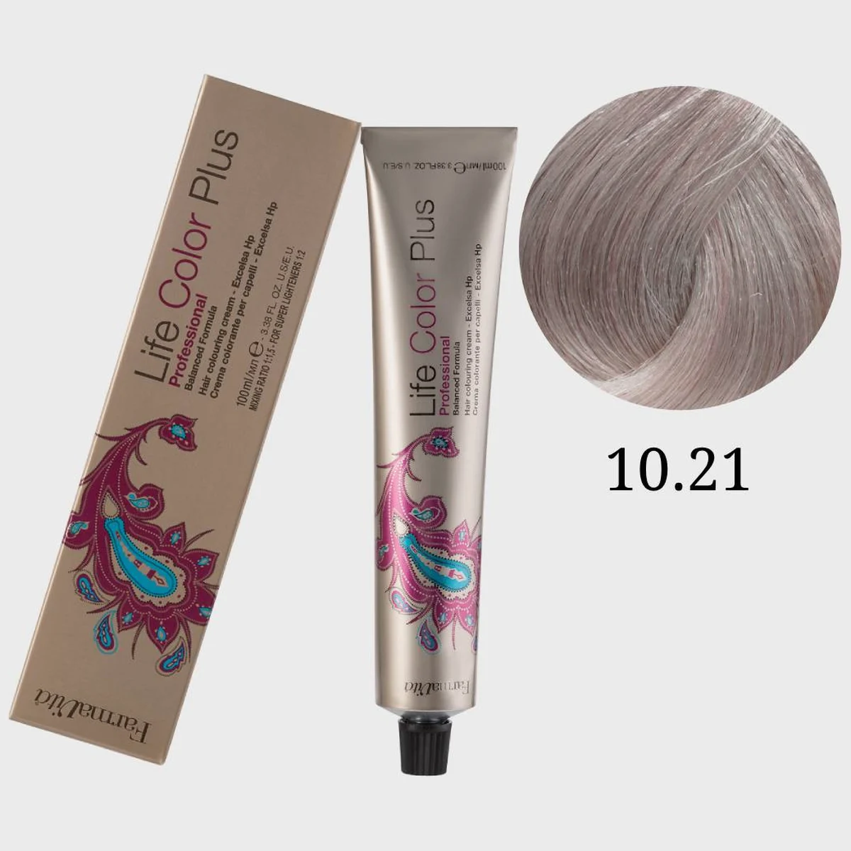 Farmavita FarmaVita, Краска для волос Life Color Plus 10.21 Платиновый блондин перламутрово-пепельный, 100 мл