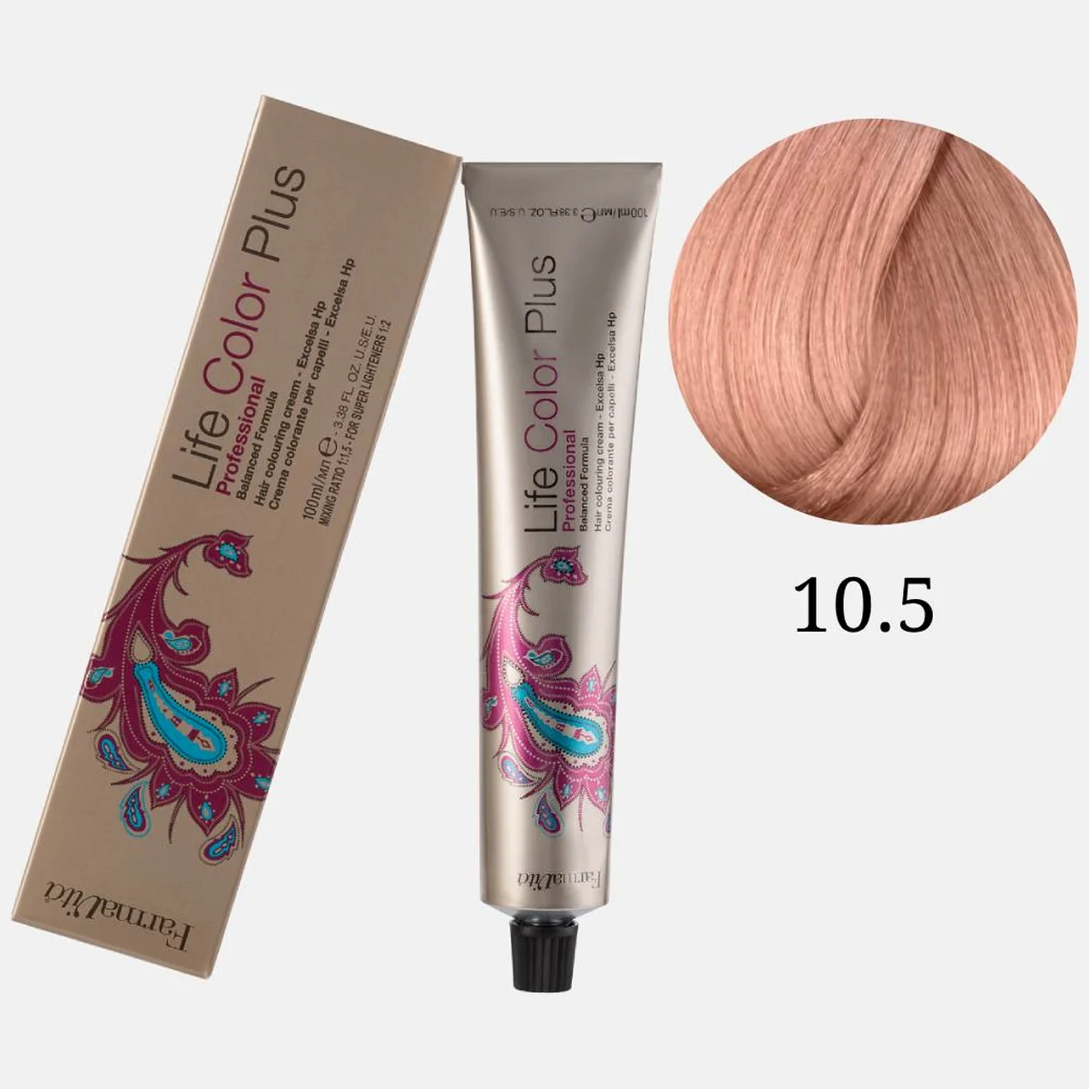 Farmavita FarmaVita, Краска для волос Life Color Plus 10.5 Платиновый блондин красное дерево, 100 мл