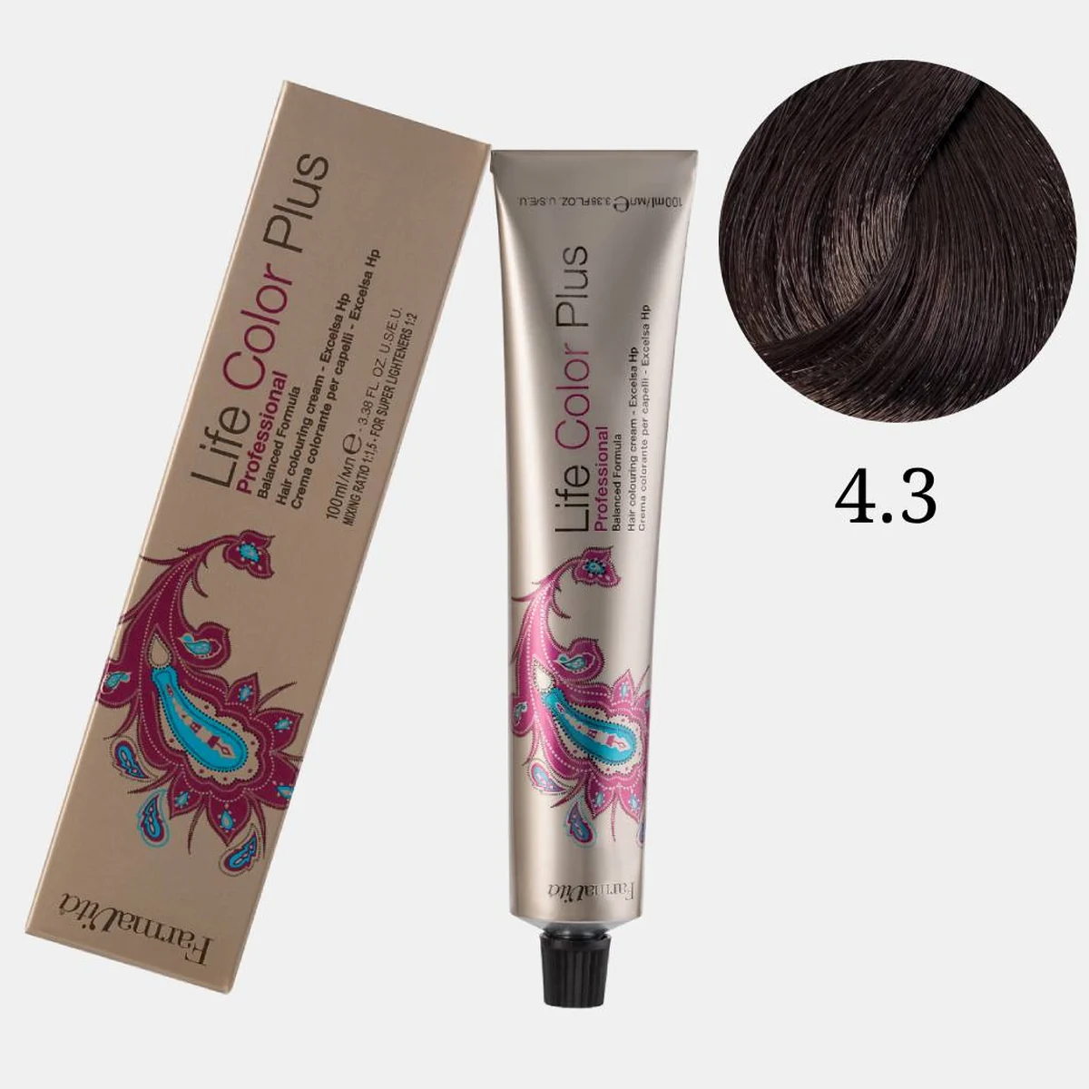 Farmavita FarmaVita, Краска для волос Life Color Plus 4.3 Золотистый каштан, 100 мл