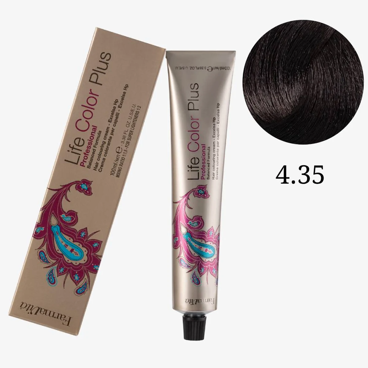 Farmavita FarmaVita, Краска для волос Life Color Plus 4.35 Каштановый шоколадный, 100 мл
