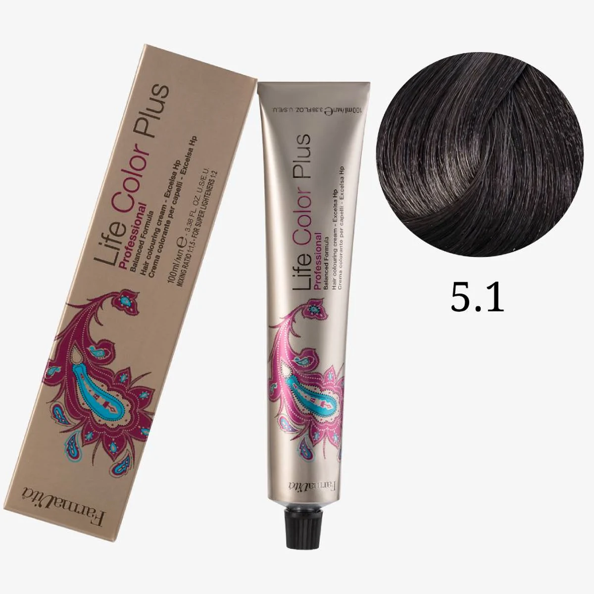 Farmavita FarmaVita, Краска для волос Life Color Plus 5.1 Светло-каштановый пепельный, 100 мл