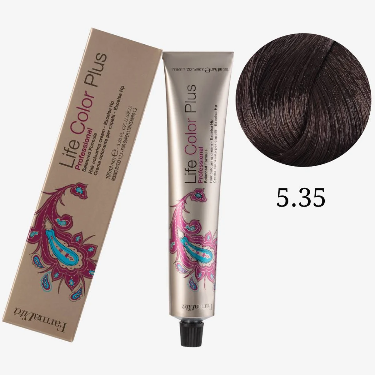 Farmavita FarmaVita, Краска для волос Life Color Plus 5.35 Светло-каштановый шоколадный, 100 мл