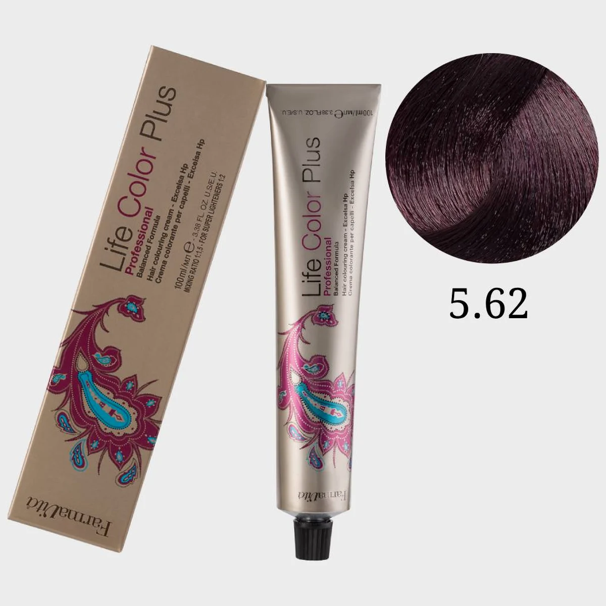 Farmavita FarmaVita, Краска для волос Life Color Plus 5.62 Светло-каштановый, фиолетово-красный, 100 мл