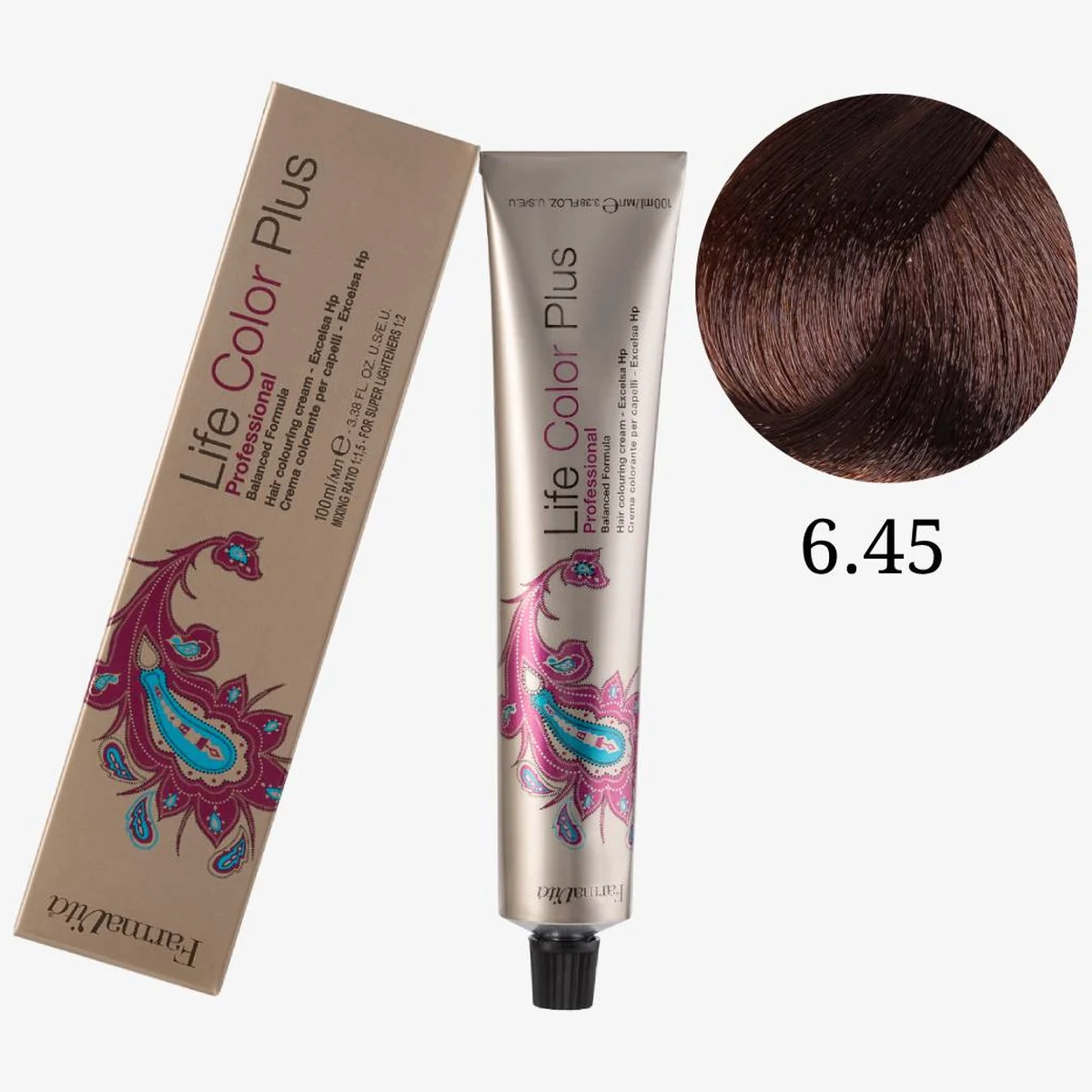 Farmavita FarmaVita, Краска для волос Life Color Plus 6.45 Темный блондин (красное дерево), 100 мл