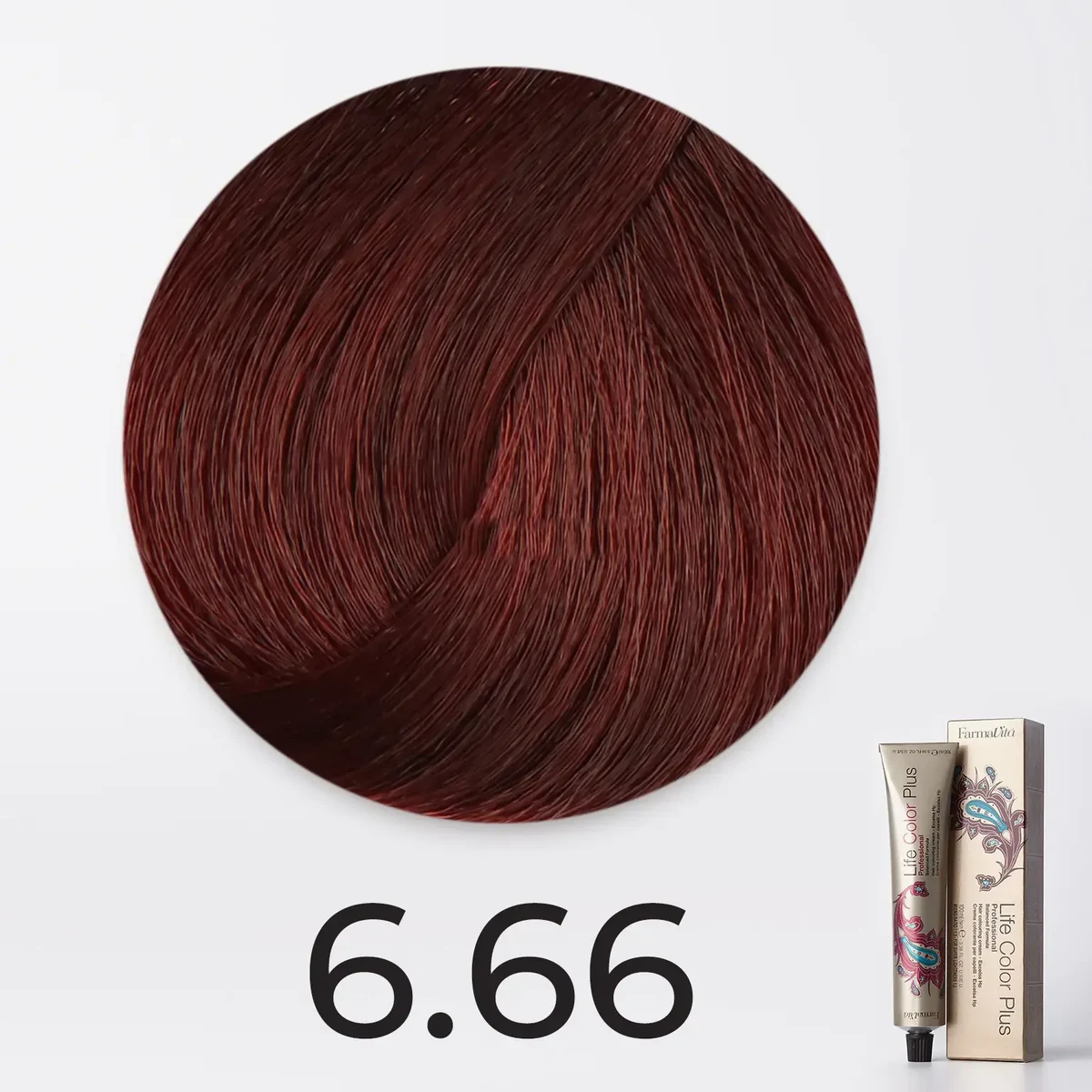 Farmavita FarmaVita, Краска для волос Life Color Plus 6.66 Темный блондин насыщенно-красный, 100 мл