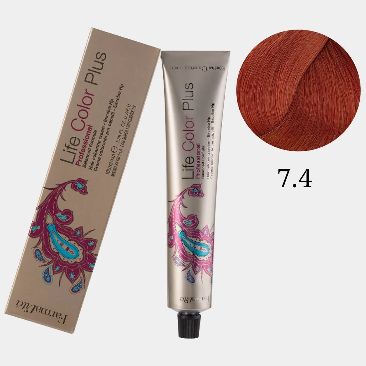 Farmavita FarmaVita, Краска для волос Life Color Plus 7.4 Plus Медный блондин, 100 мл