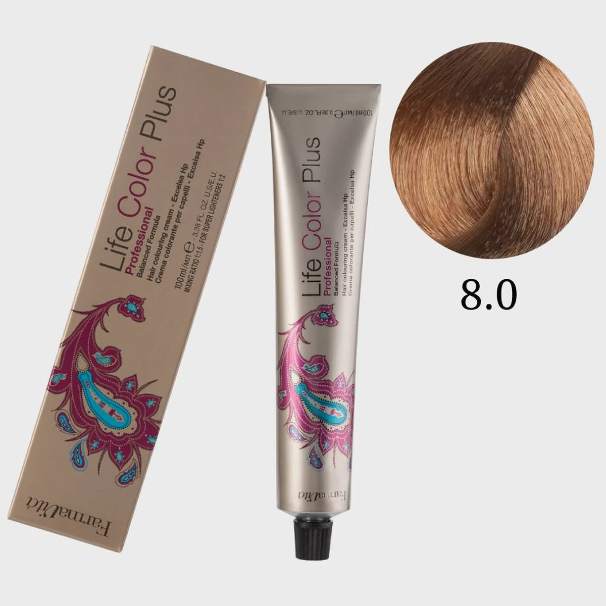 Farmavita FarmaVita, Краска для волос Life Color Plus 8.0 Светлый блондин, 100 мл
