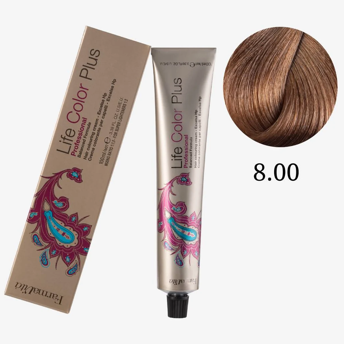 Farmavita FarmaVita, Краска для волос Life Color Plus 8.00 Насыщенный светлый блондин, 100 мл
