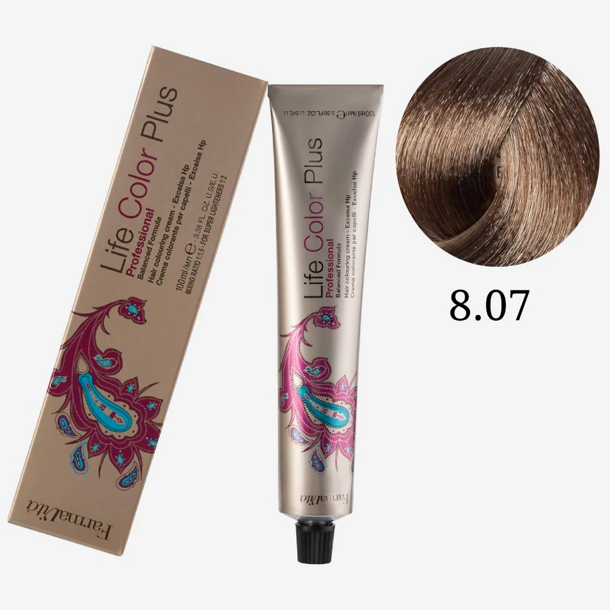 Farmavita FarmaVita, Краска для волос Life Color Plus 8.07 Холодный светлый блондин, 100 мл