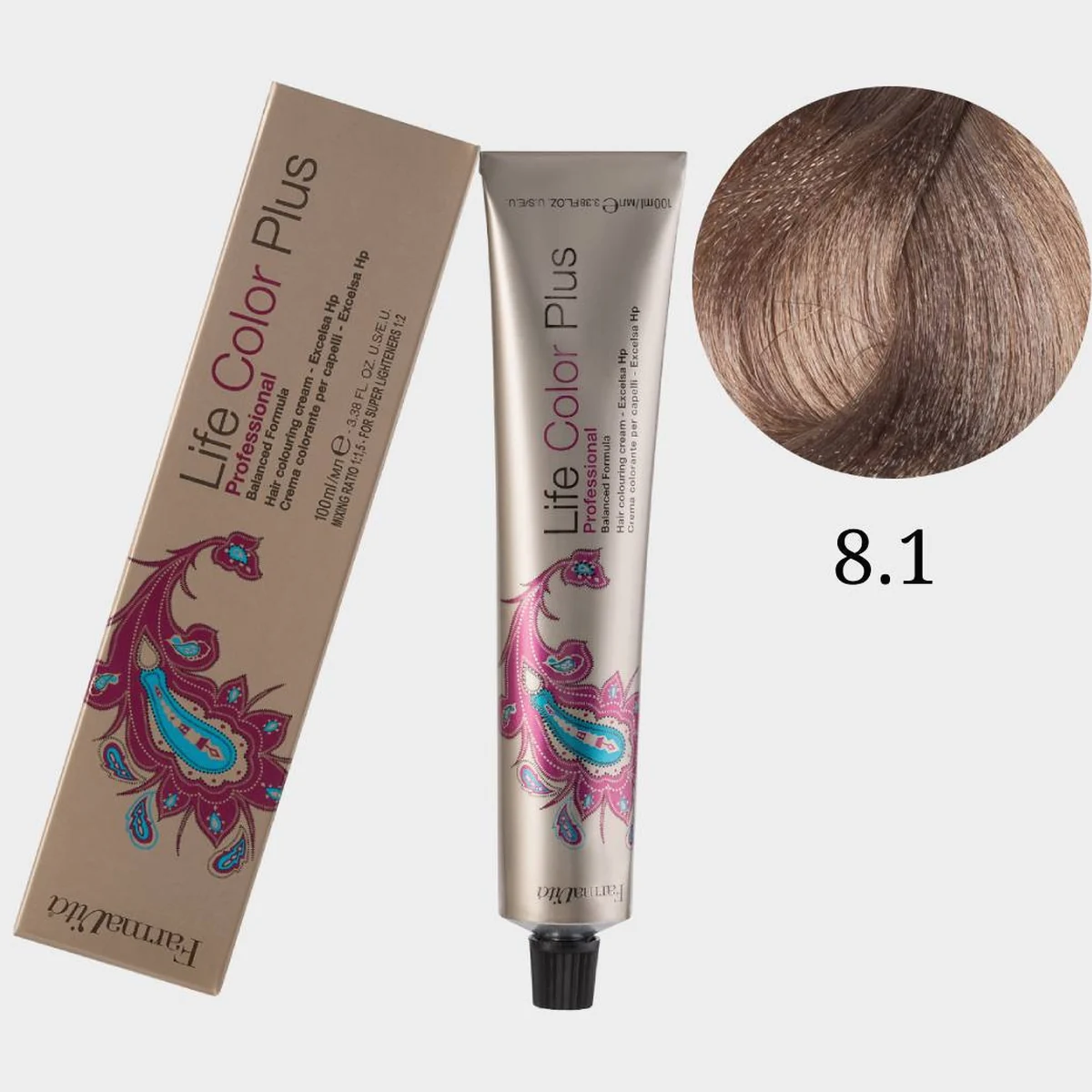 Farmavita FarmaVita, Краска для волос Life Color Plus 8.1 Светлый пепельный блондин, 100 мл