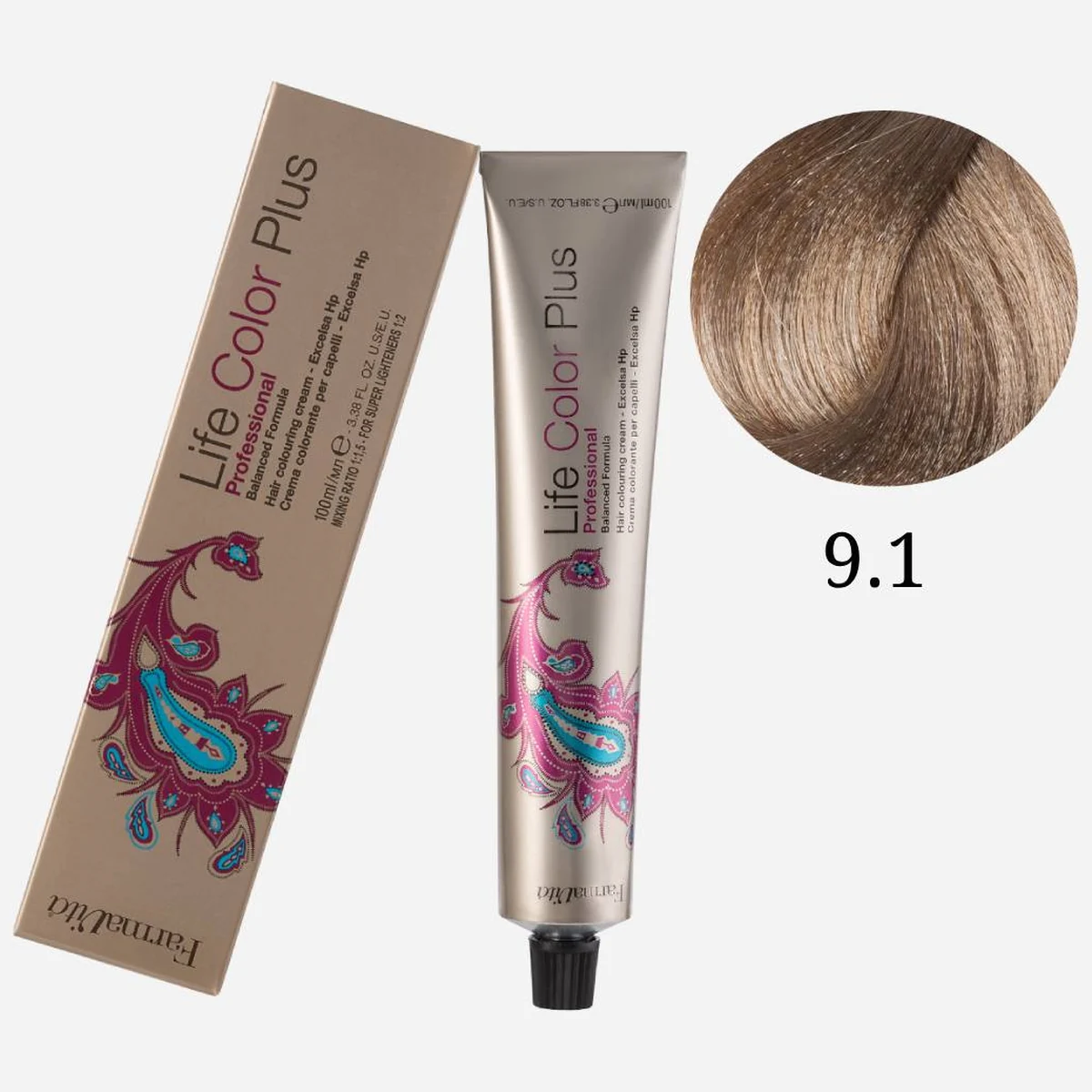 Farmavita FarmaVita, Краска для волос Life Color Plus 9.1 Очень светлый пепельный блондин, 100 мл