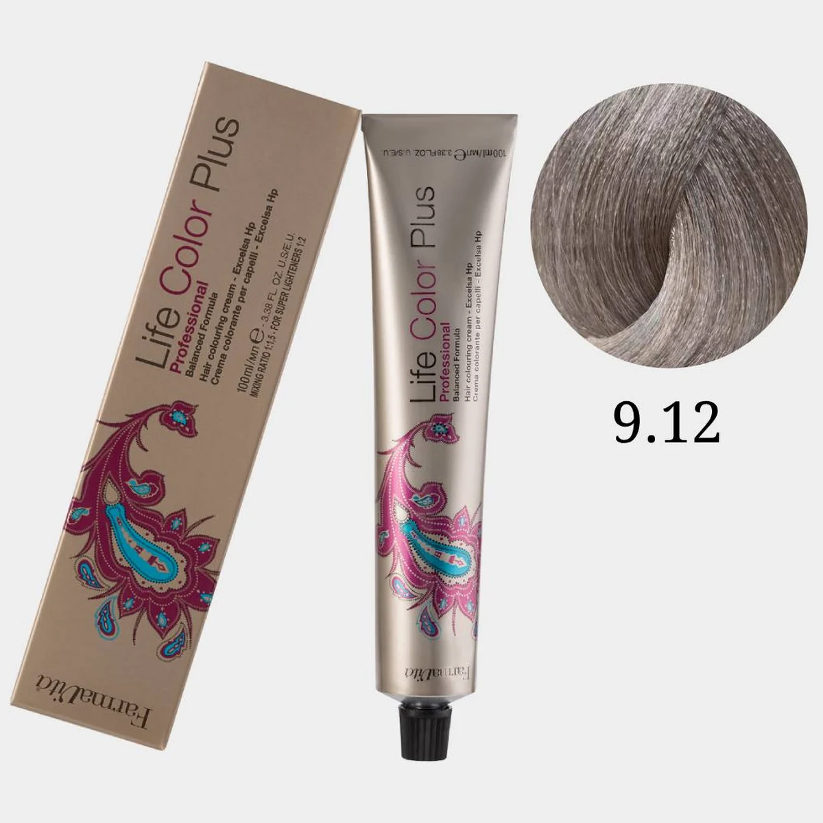 Farmavita FarmaVita, Краска для волос Life Color Plus 9.12 Очень светлый пепельноперламутровый блонд, 100 мл