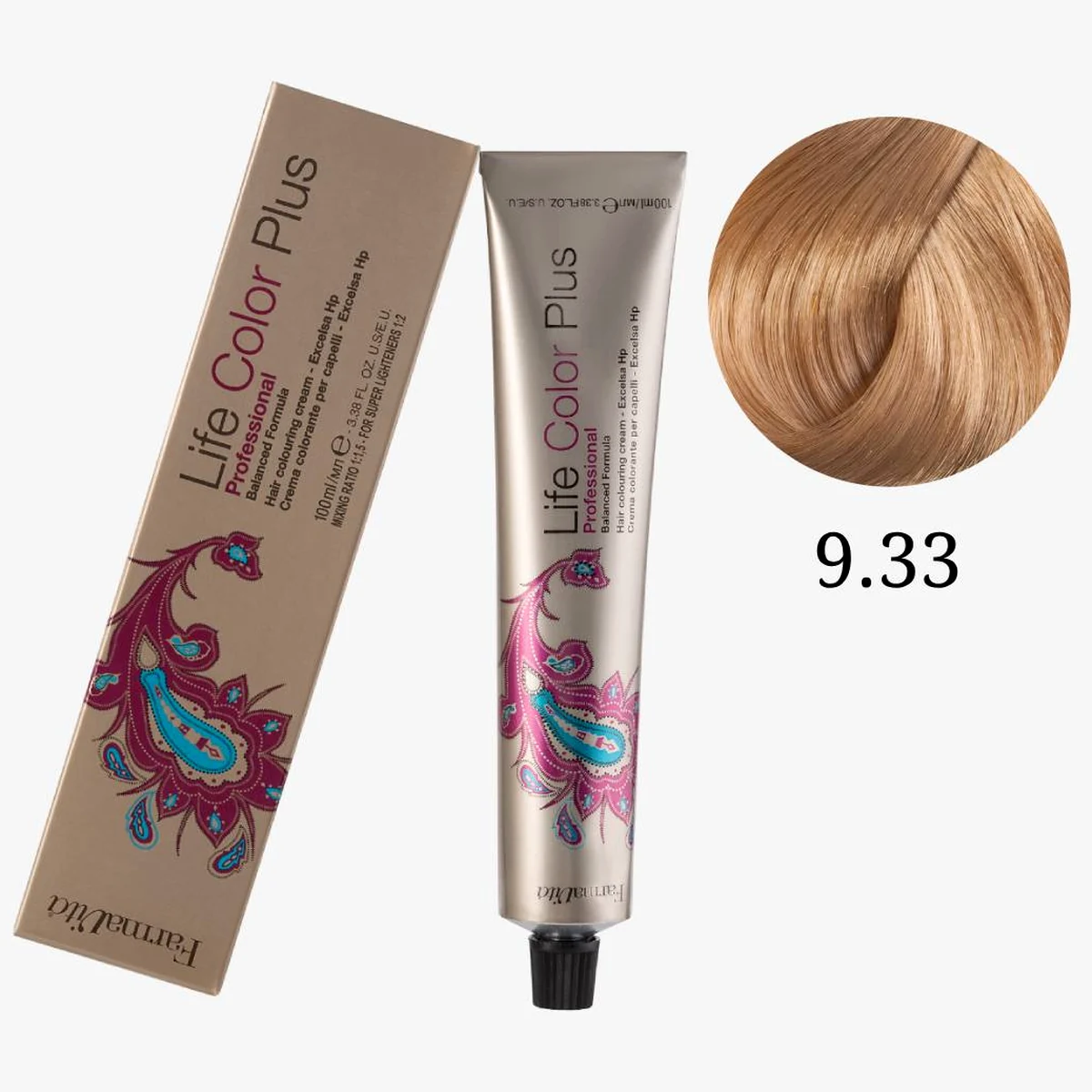 Farmavita FarmaVita, Краска для волос Life Color Plus 9.33 Насыщенный очень светлый золотистый блондин, 100 мл