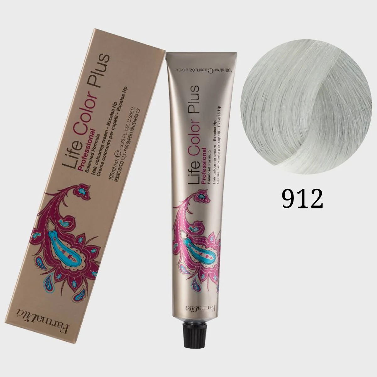 Farmavita FarmaVita, Краска для волос Life Color Plus 912 Жемчужный блондин сильный осветлитель, 100 мл