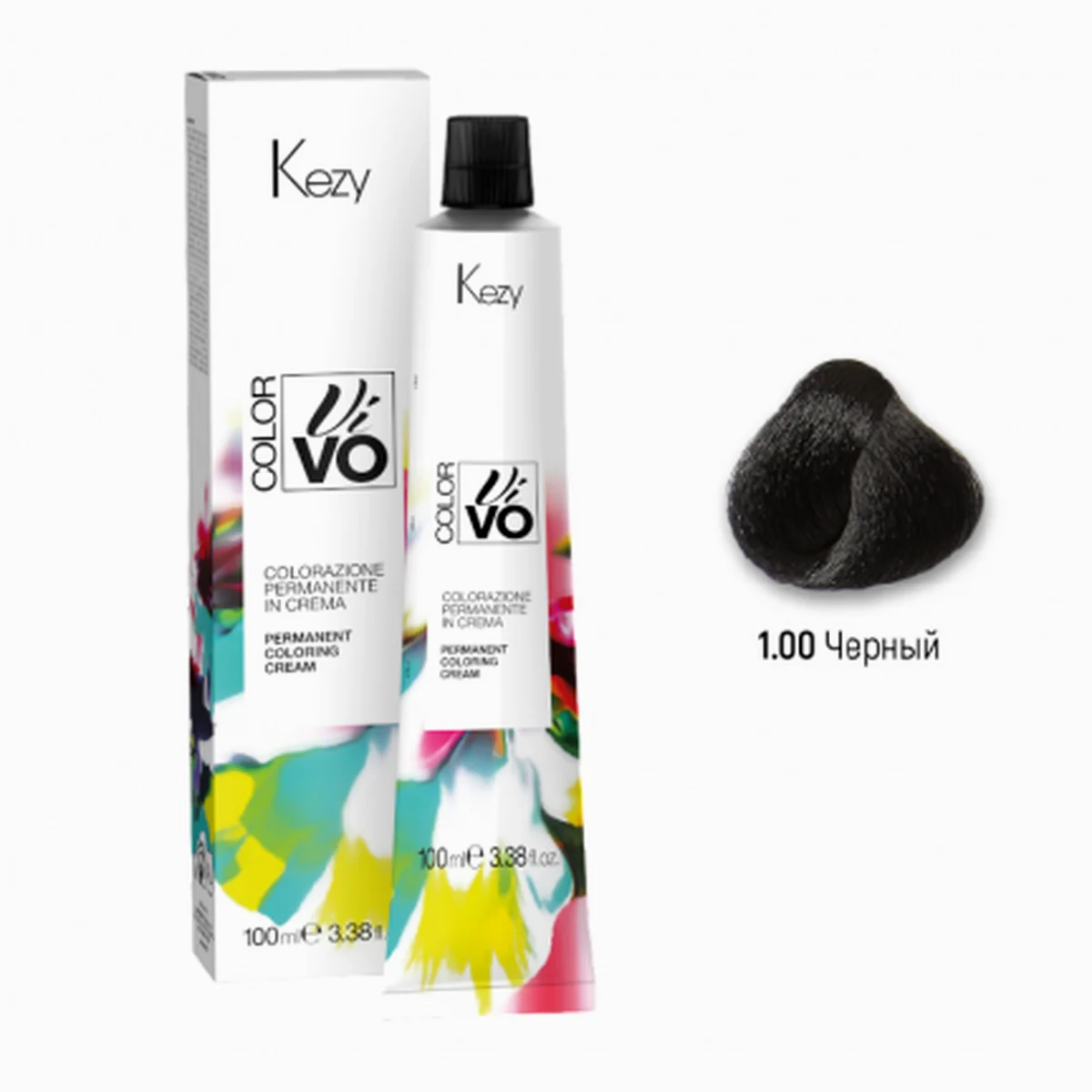 Kezy Kezy, Крем-краска Color Vivo 1.00 Черный, 100 мл