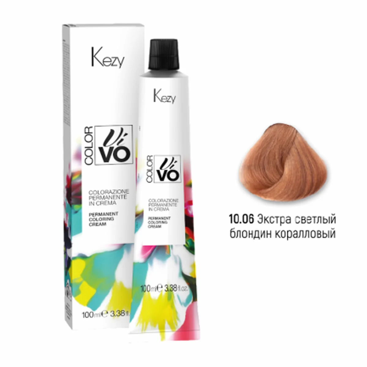 Kezy Kezy, Крем-краска Color Vivo 10.06 Экстра светлый блондин коралловый, 100 мл