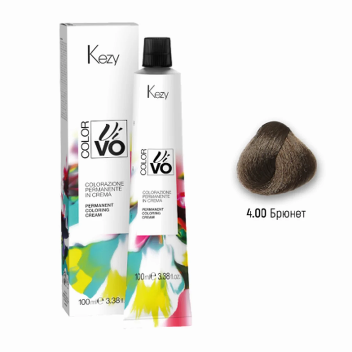 Kezy Kezy, Крем-краска Color Vivo 4.00 Брюнет, 100 мл