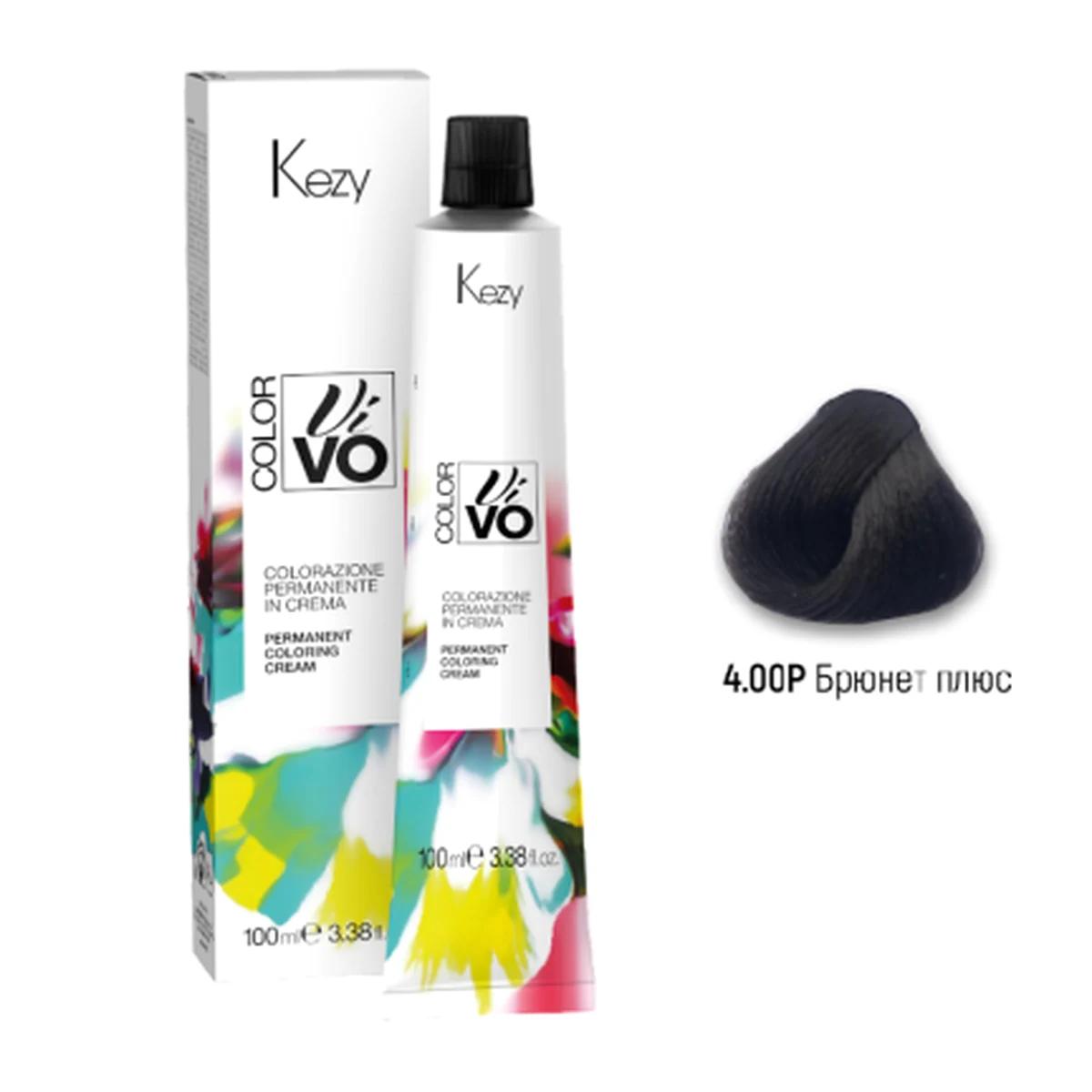 Kezy Kezy, Крем-краска Color Vivo 4.00P Брюнет плюс, 100 мл