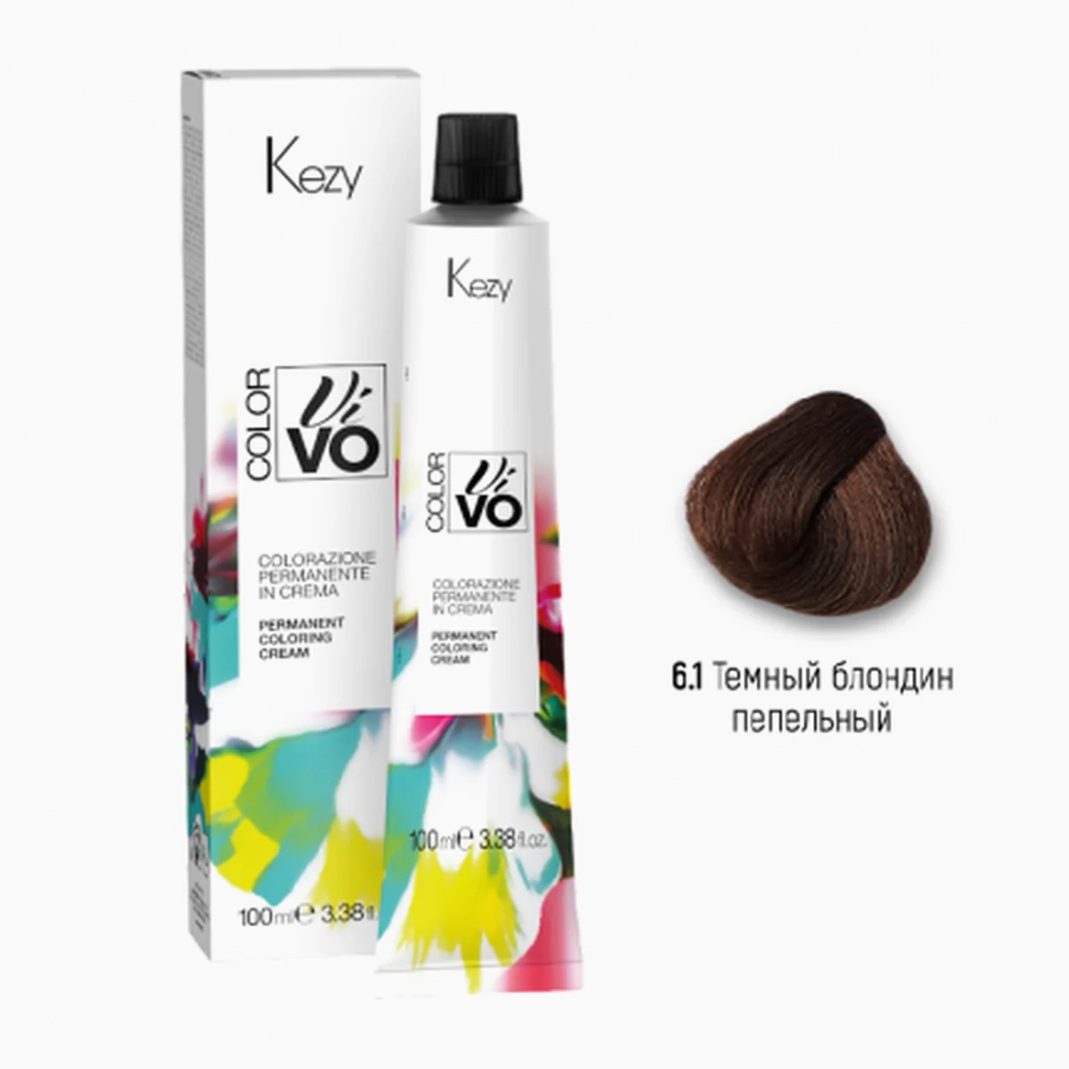 Kezy Kezy, Крем-краска Color Vivo 6.1 Темный блондин пепельный, 100 мл