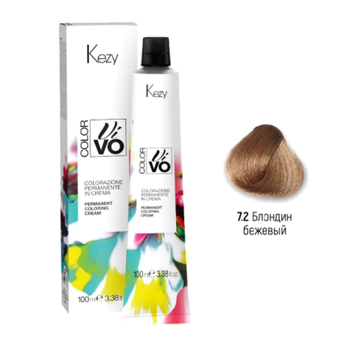Kezy Kezy, Крем-краска Color Vivo 7.2 Блондин бежевый, 100 мл