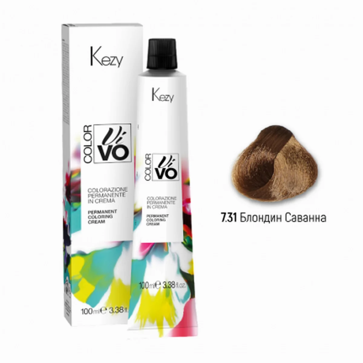 Kezy Kezy, Крем-краска Color Vivo 7.31 Блондин Саванна, 100 мл