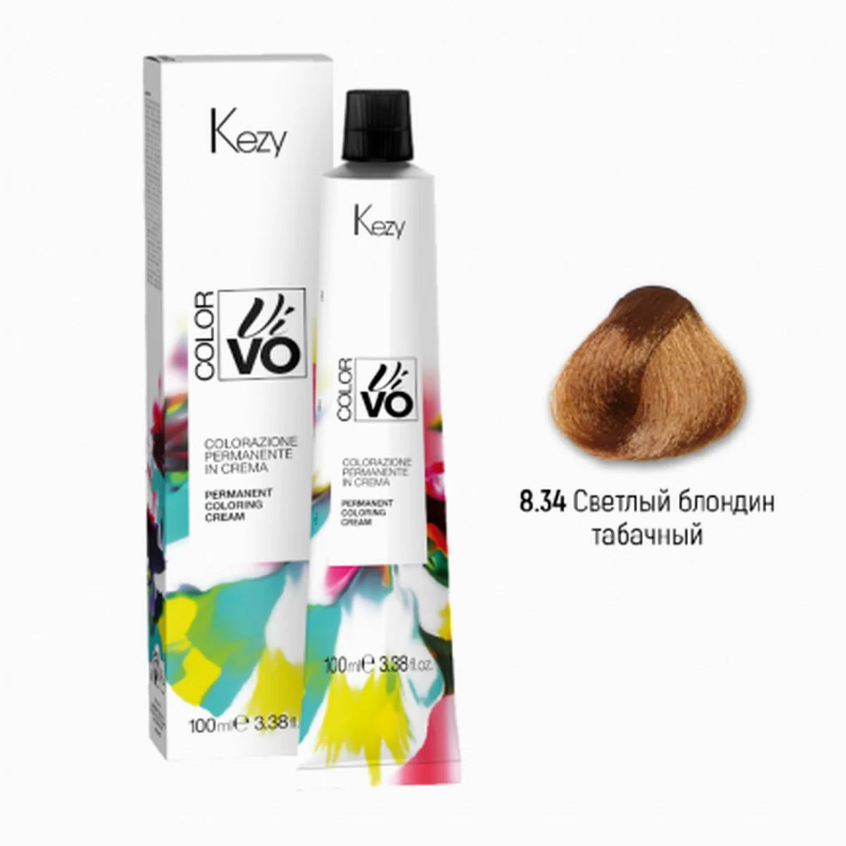 Kezy Kezy, Крем-краска Color Vivo 8.34 Светлый блондин табачный, 100 мл